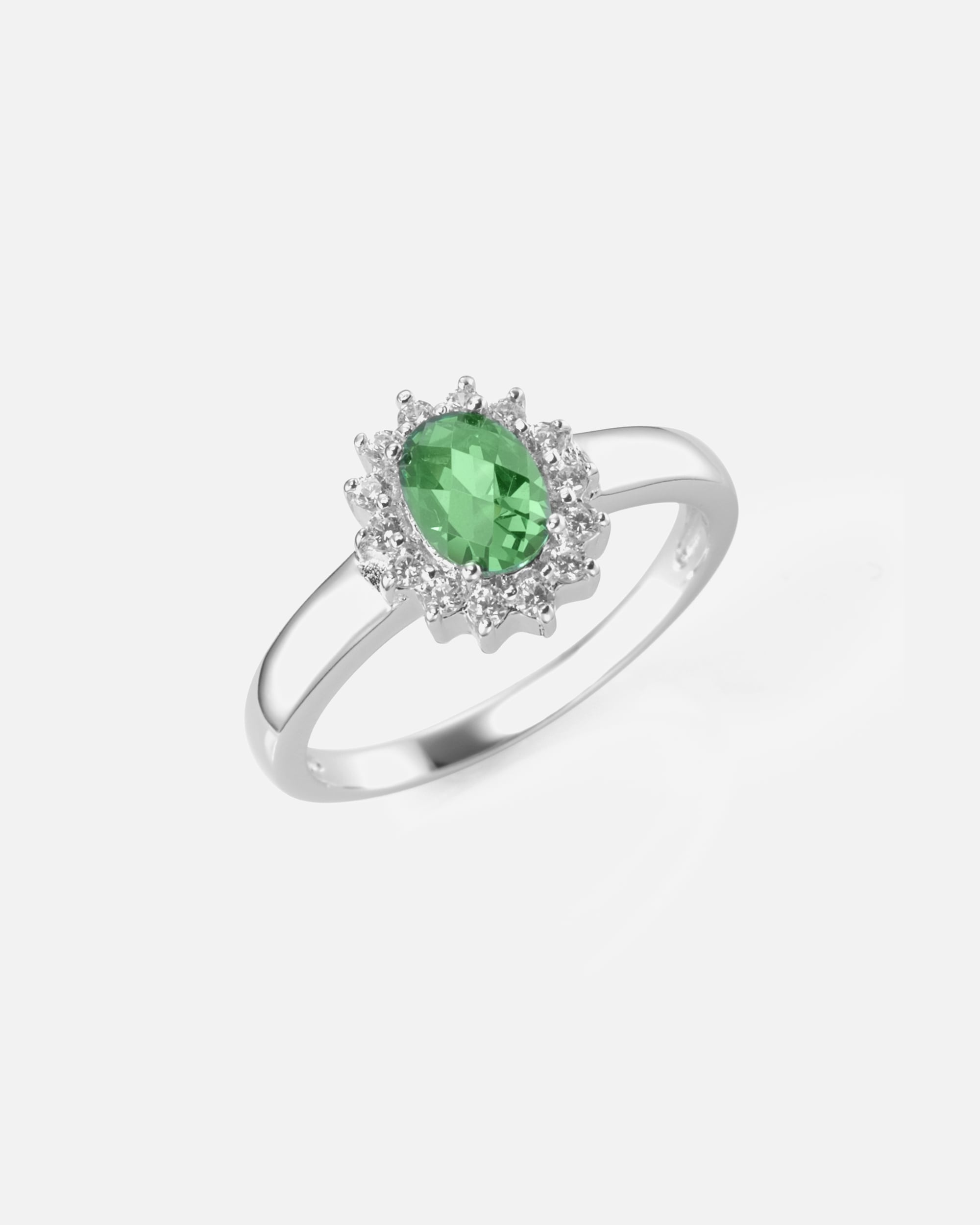 Ring für Weiblich Smart Jewel Ring zauberhaft, farbiger Stein und weiße Zirkonia, Silber 925 50