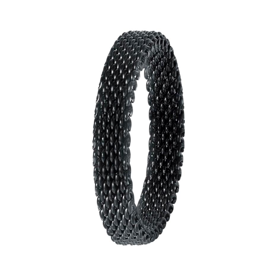 Lucardi Ringe Stahl Schwarz - 57mm Herren