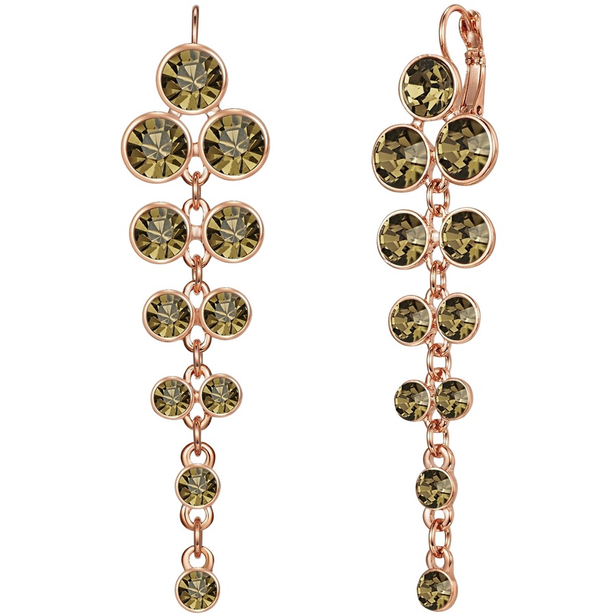 Lulu & Jane Ohrhänger aus Metall-Legierung in Roségold mit Glas 77,3 mm Damen