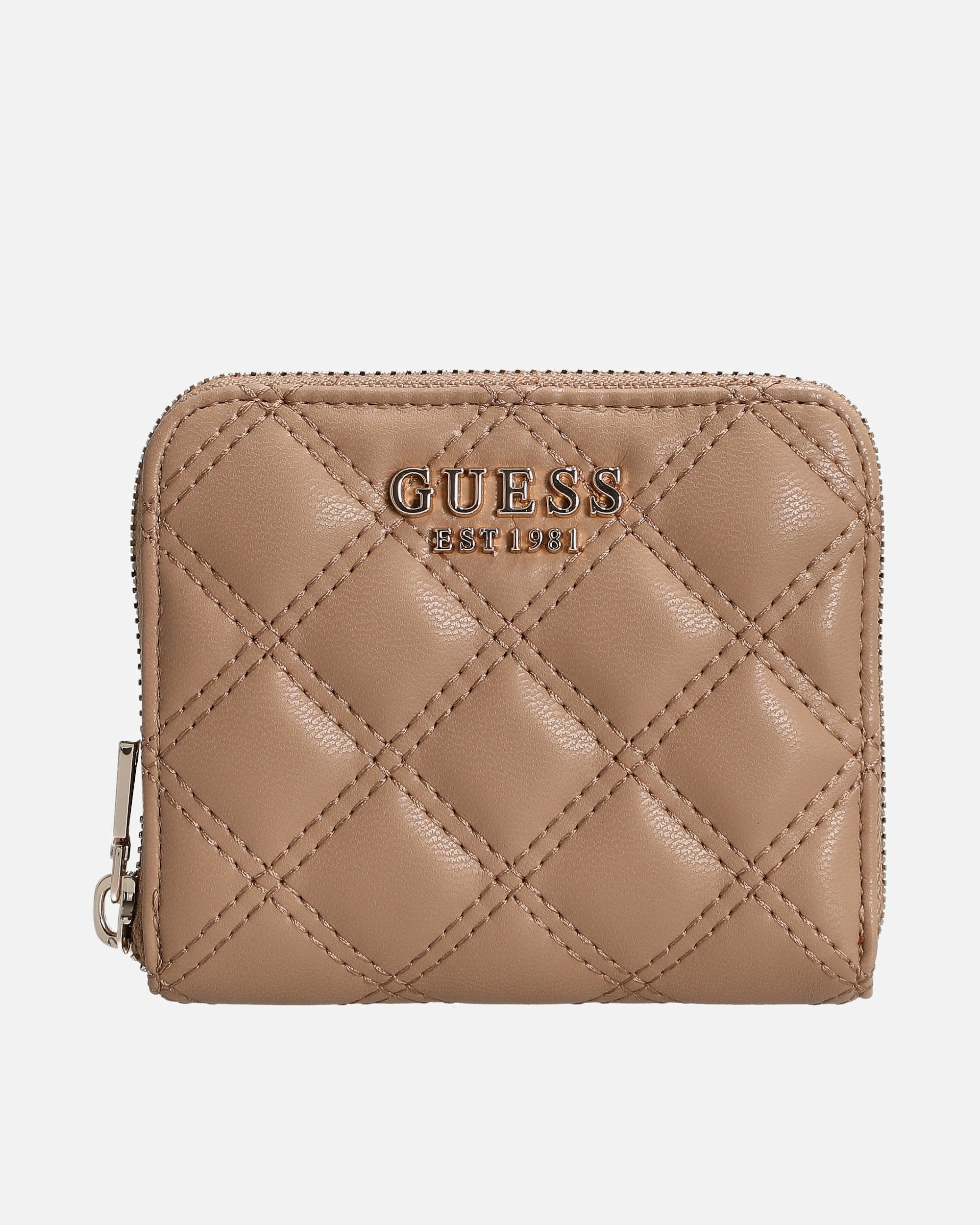 Portemonnaie für Weiblich Guess Guilly II SLG Small Zip Around - Geldbörse 3cc 11 cm beige