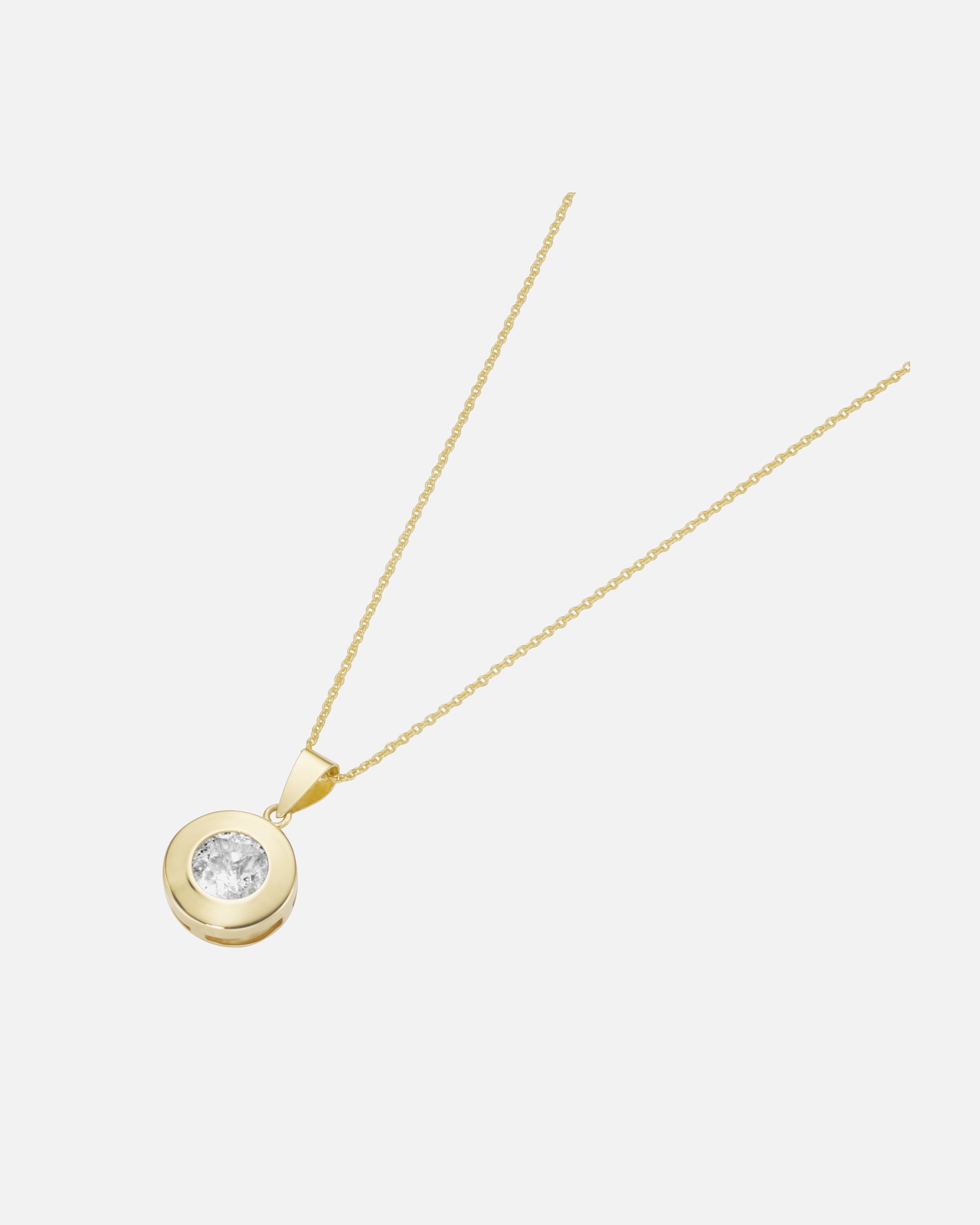 Halskette für Weiblich Luigi Merano Kette mit rundem Anhänger mit Zirkonia, Gold 375 45 cm