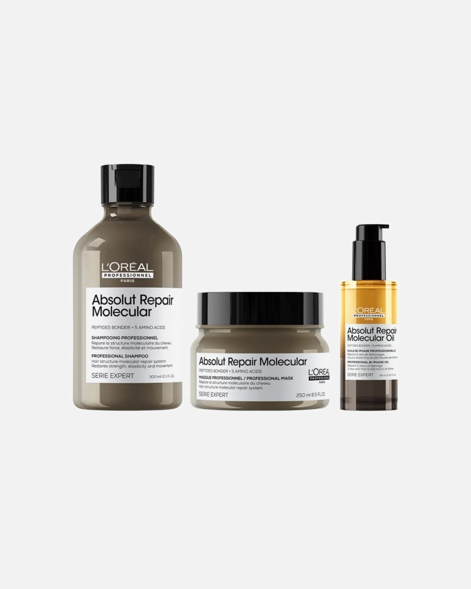Haarpflegeset für Weiblich L´Oréal Professionnel Paris Absolut Repair Molecular 3er Set (Shampoo / Maske / Öl) 1 Stück