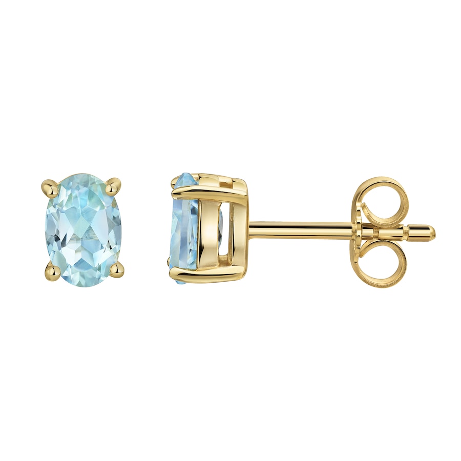 Celesta Ohrstecker 375 Gelbgold Blautopas 375/- Gold beh. blau gelb vergoldet Damen