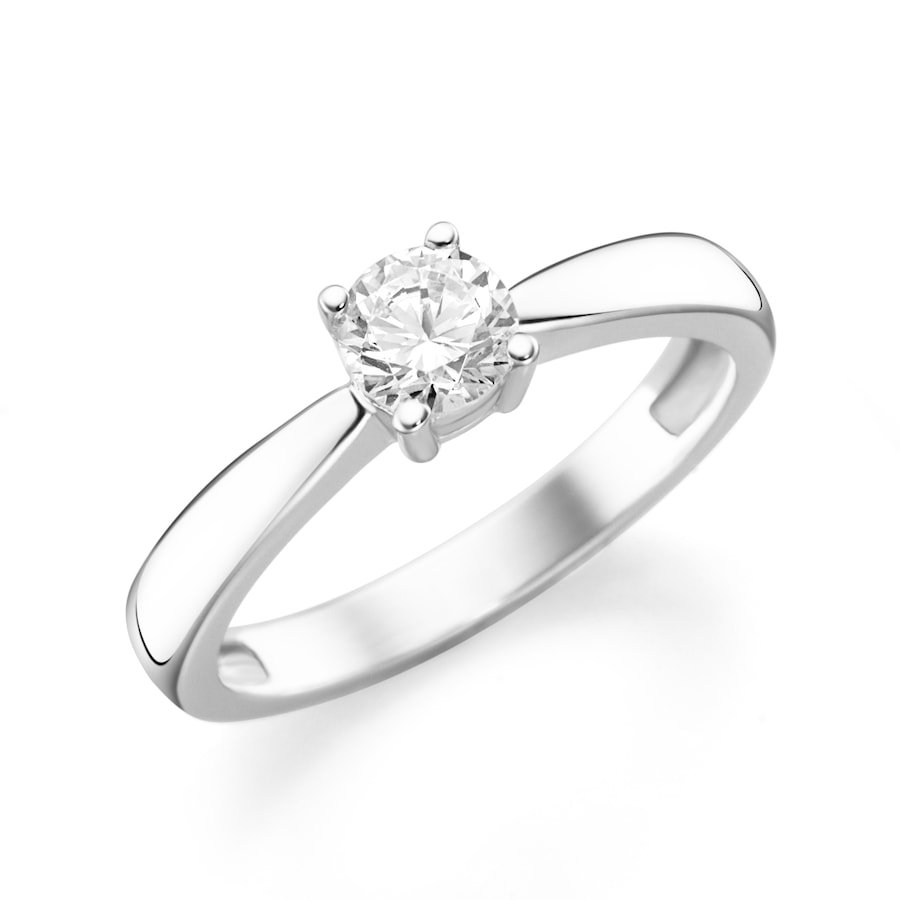 Luigi Merano Ring mit Brillant ca. 0,20 ct, 585 Gold 56 Silber