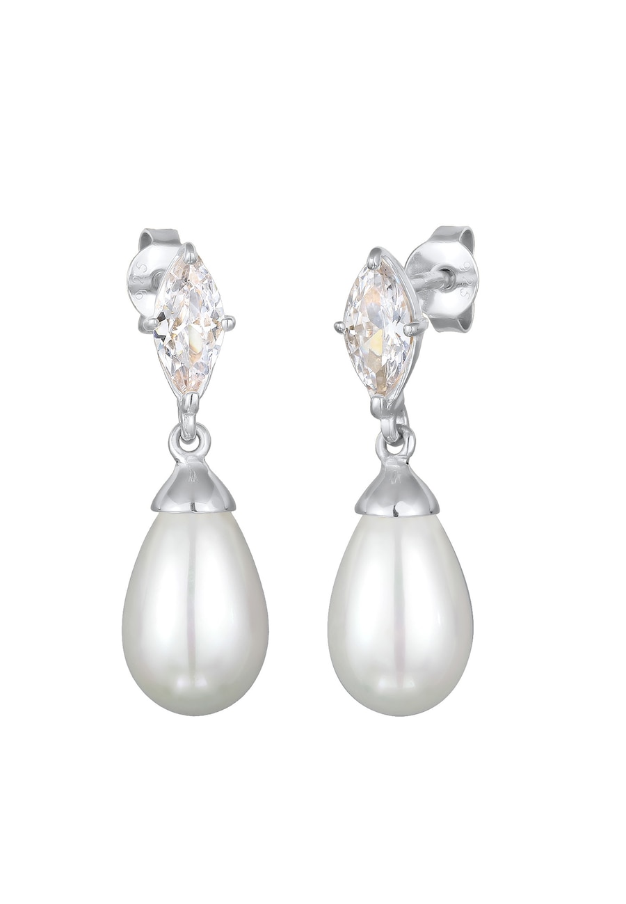 Elli Zirkonia Muschelkernperle Tropfen 925 Silber silberfarben Damen