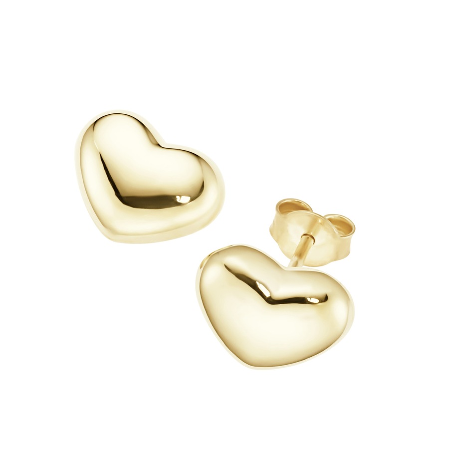 Giorgio Martello Milano Ohrstecker in Herzform, Silber 925 Gold