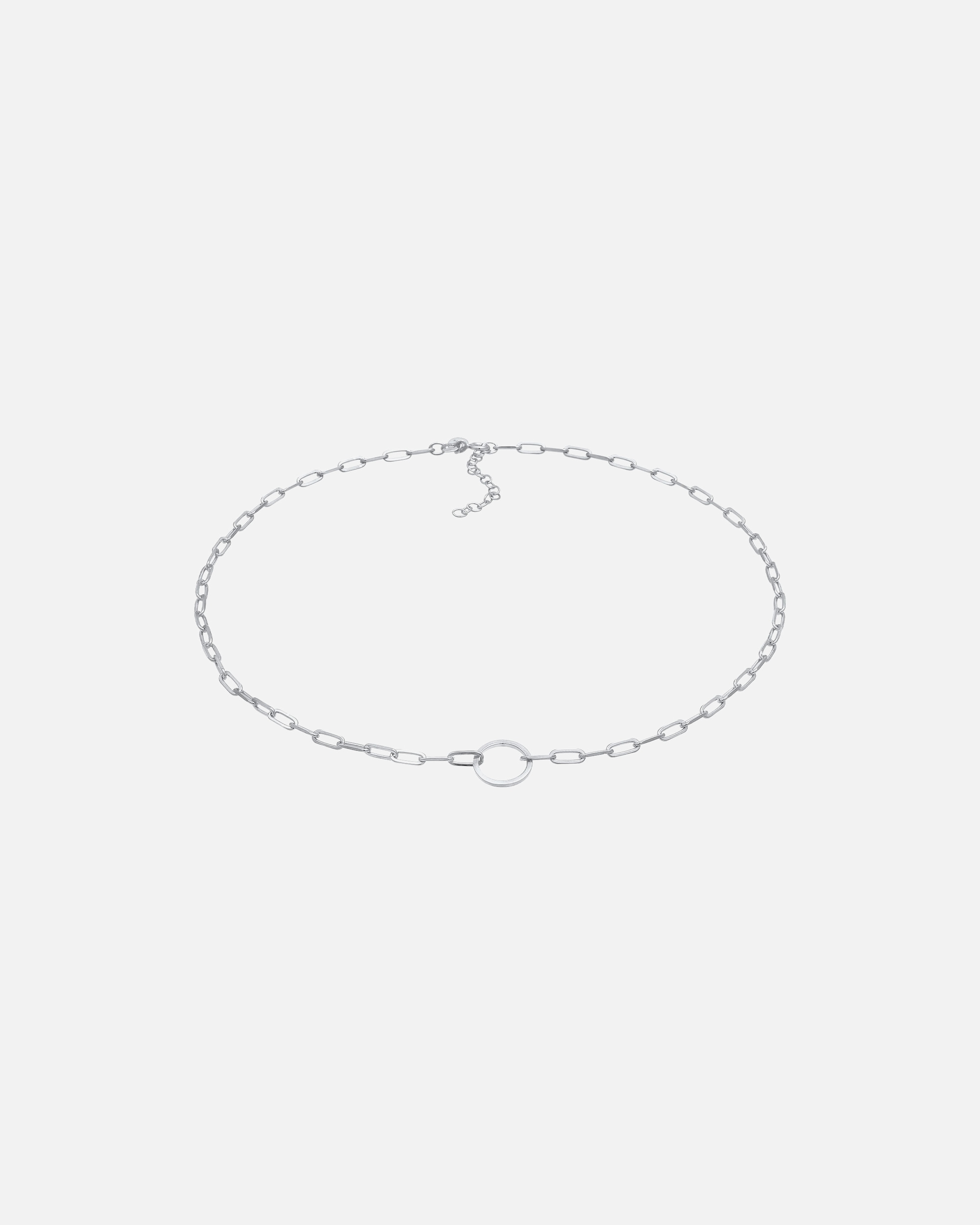 Halskette für Weiblich Elli PREMIUM Gliederkette länglich Kreis Trend Geo 925 Silber silberfarben
