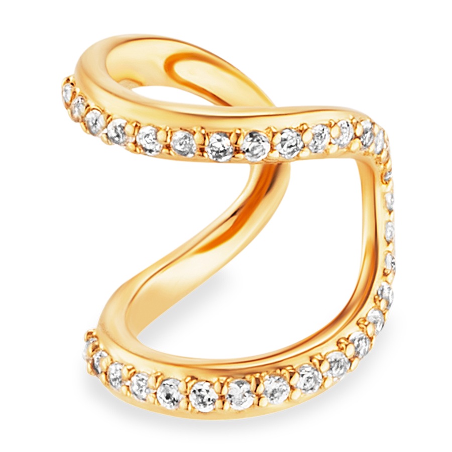 caï Ear Cuff 925/- Sterling Silber Topas weiß 0,124ct. gelb vergoldet Damen