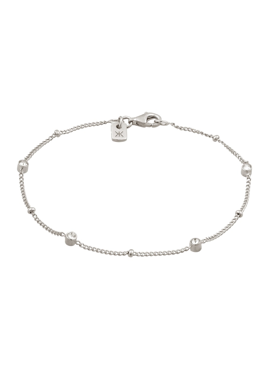 KUZZOI Silber Kugel Weiß 925 Sterling Silber, mit Kristallen von Swarovski silberfarben Herren