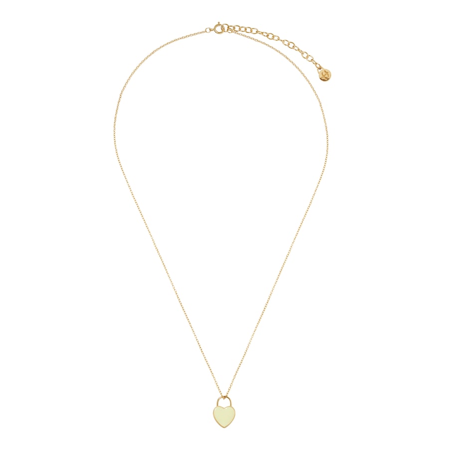 fejn Halskette mit Herzanhänger, handgefertigt, nachhaltig, Echtschmuck gelb Damen