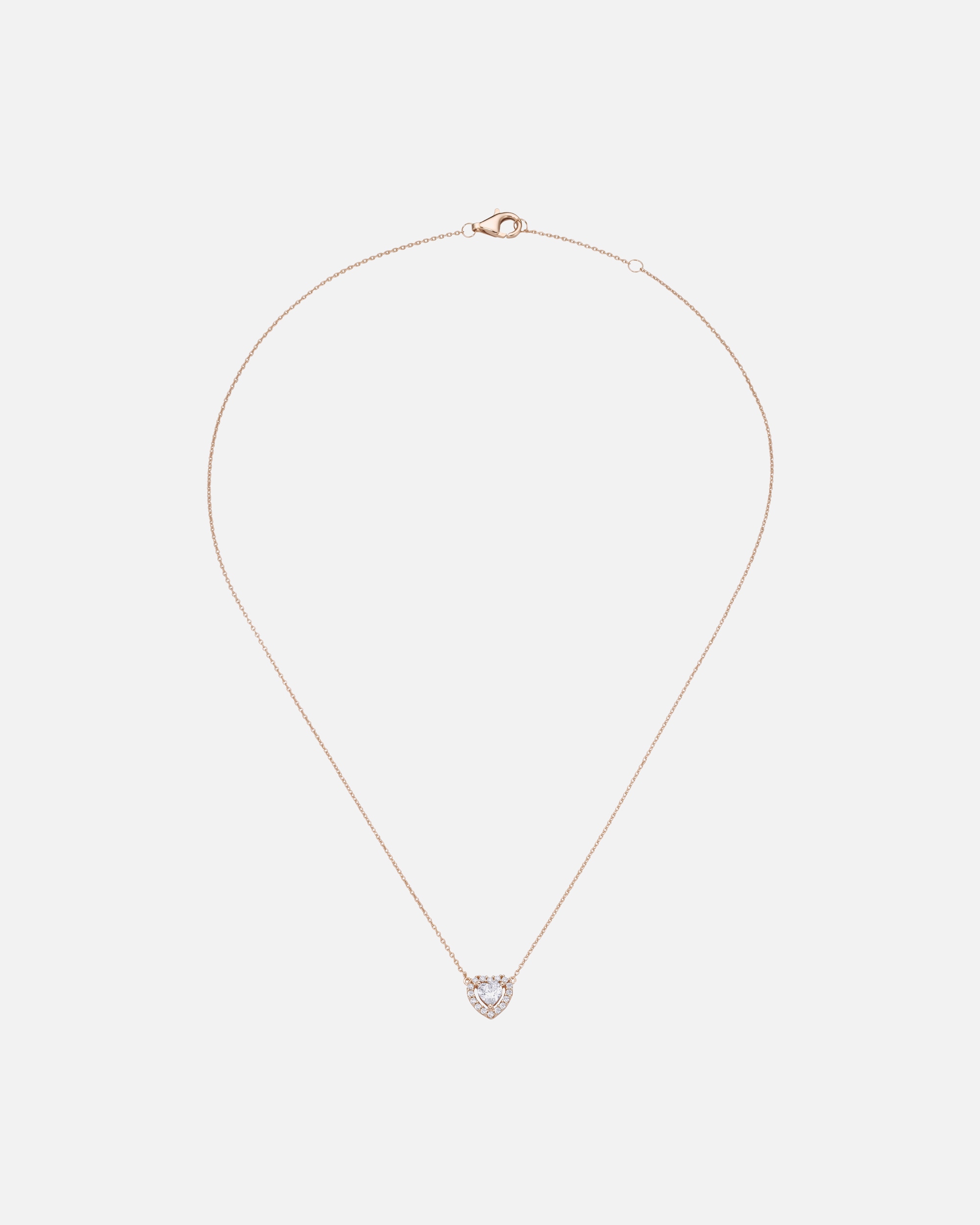 Halskette für Unisex Smart Jewel Collier Herz mit weißen Zirkoniasteinen, Silber 925 Rosé vergoldet