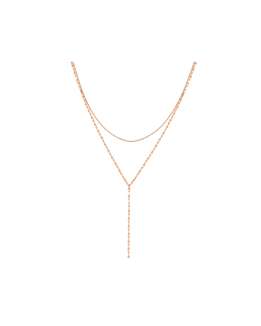 Hey Happiness Layered Y Kette aus Edelstahl – besondere Valentinstagsüberraschung Rosegold Damen