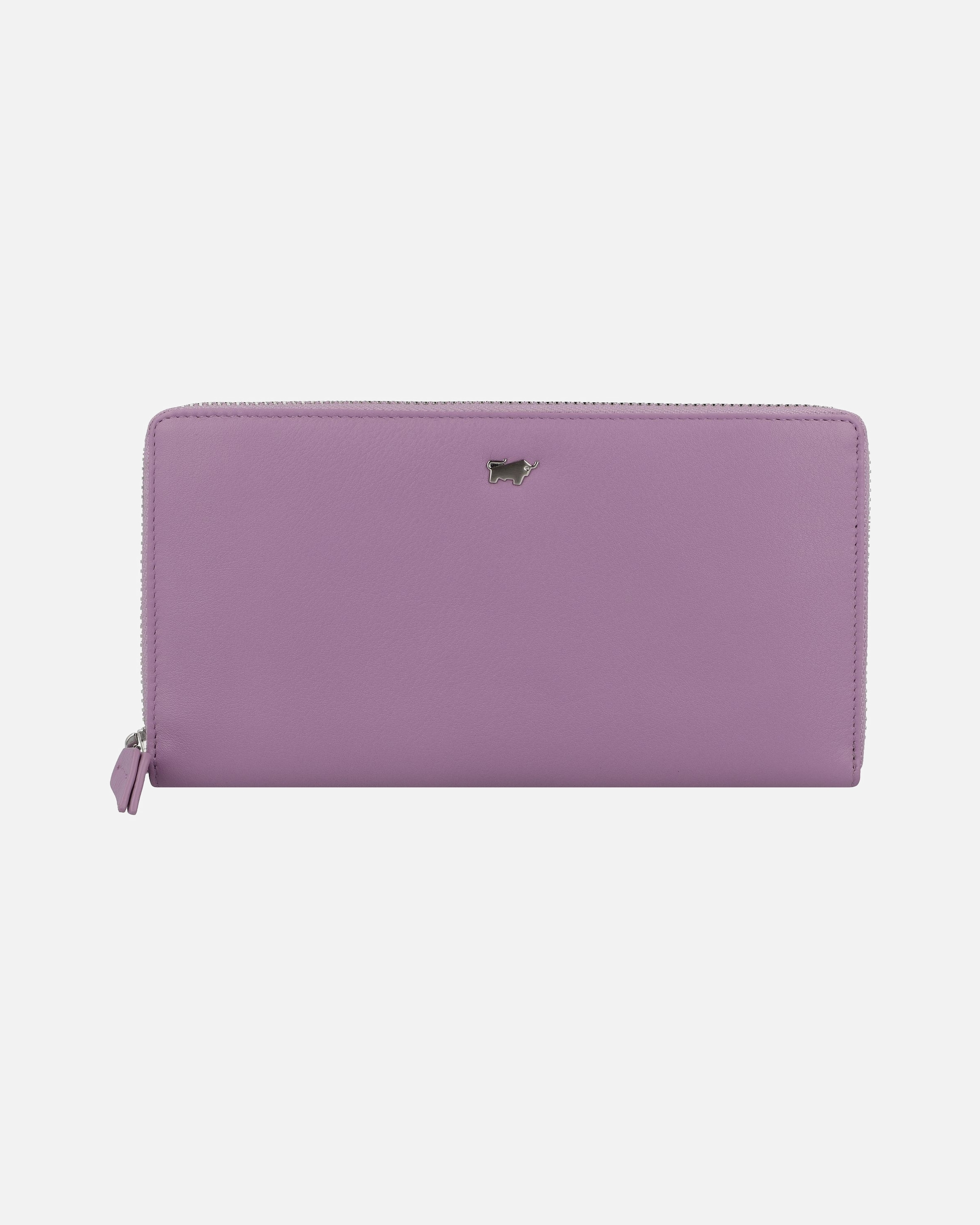 Portemonnaie für Weiblich Braun Büffel Joy Geldbörse RFID Schutz Leder 19 cm amethyst