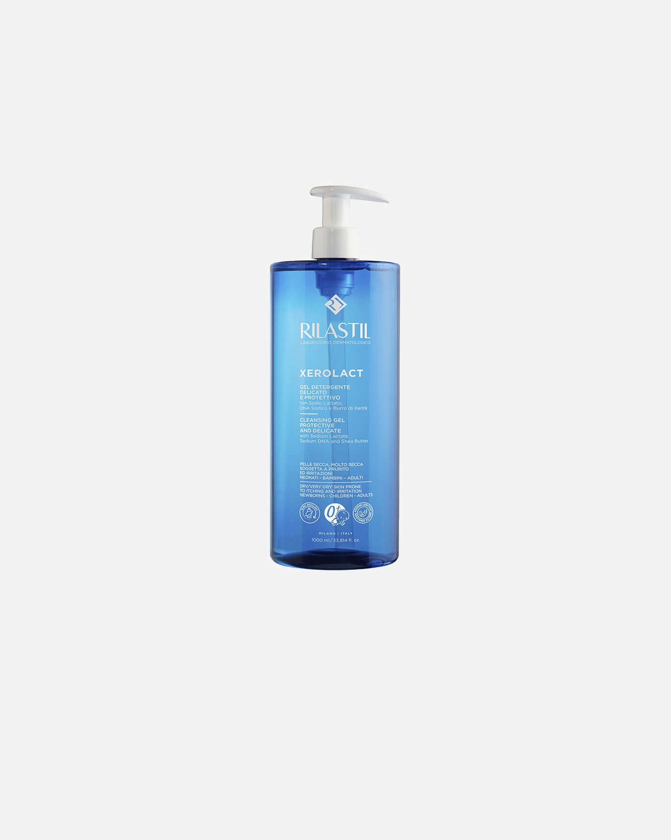 Reinigungsgel für Unisex Rilastil XEROLACT sanftes und schützendes Reinigungsgel 1000 ml