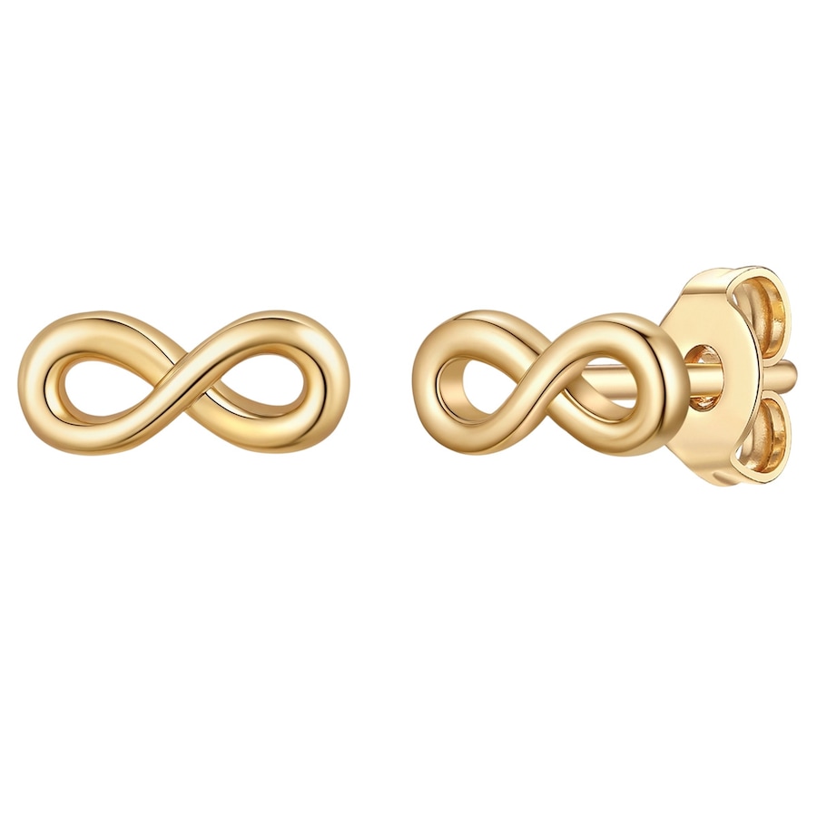 Lulu & Jane Ohrstecker Infinity aus Messing in gelbgold 4,3 mm Damen