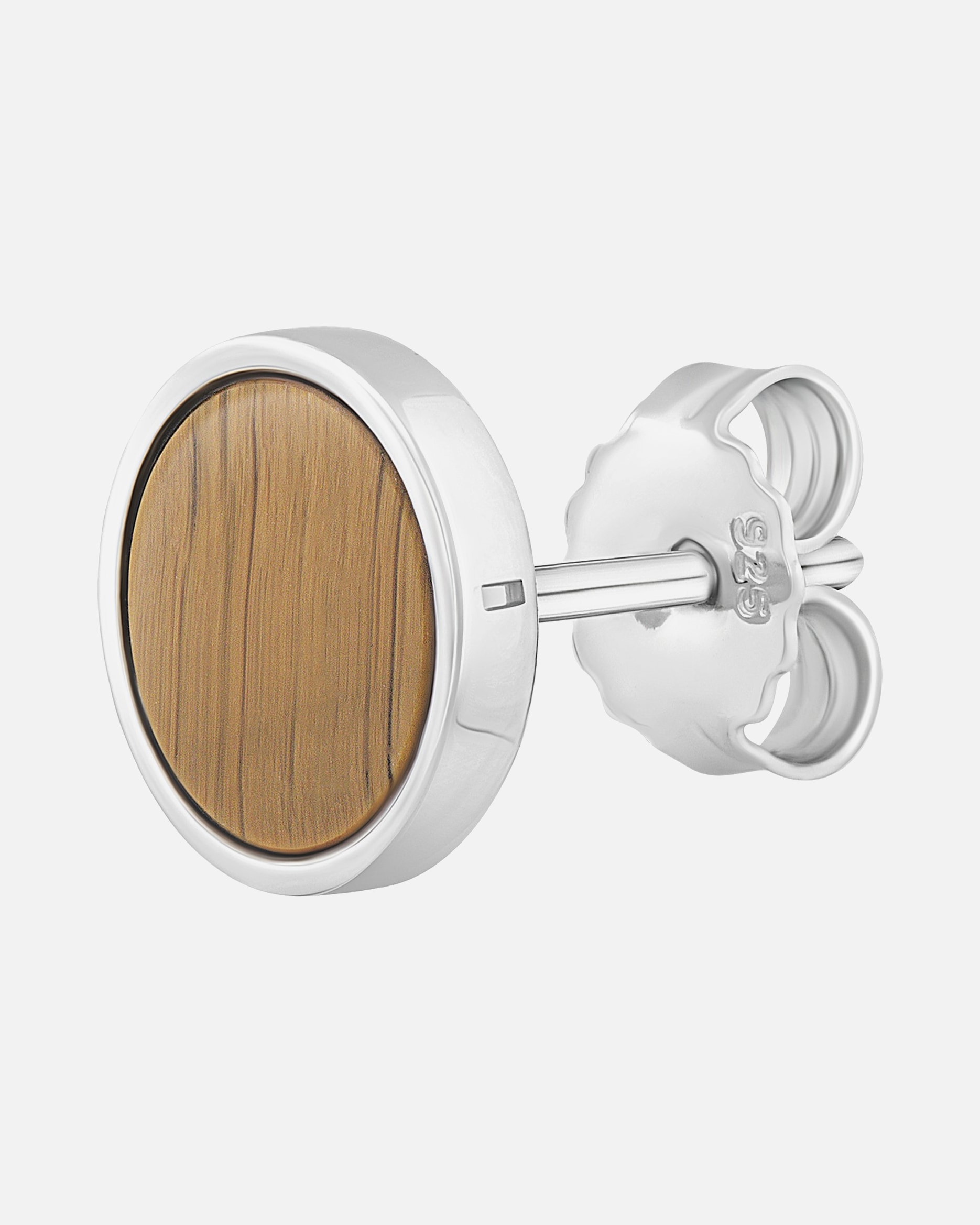 Ohrringe für Männlich caï Einzelner Ohrschmuck 925er Silber braun