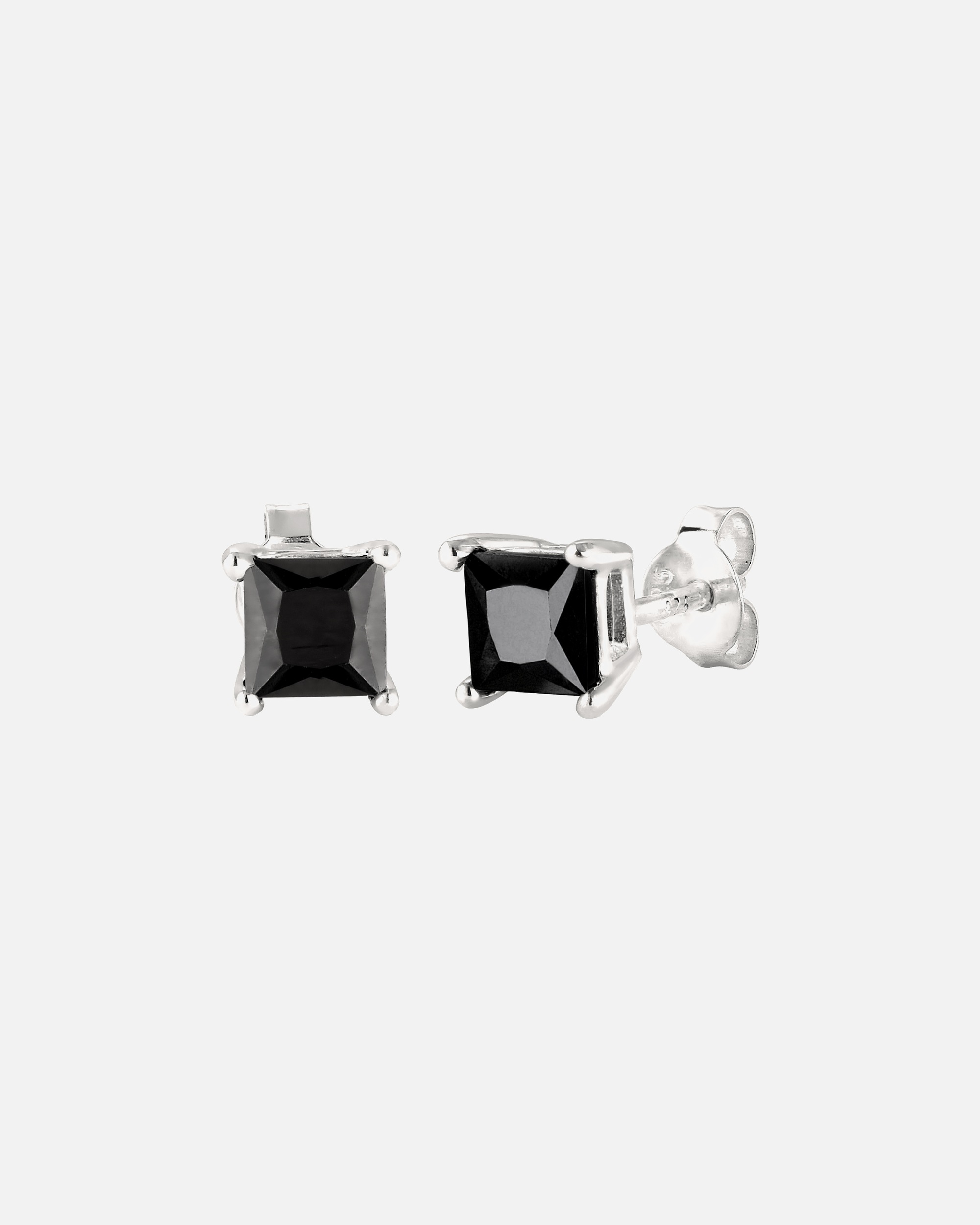 Ohrringe für Männlich KUZZOI Ohrstecker Quadrat Zirkonia Schwarz 925 Sterling Silber OneSize