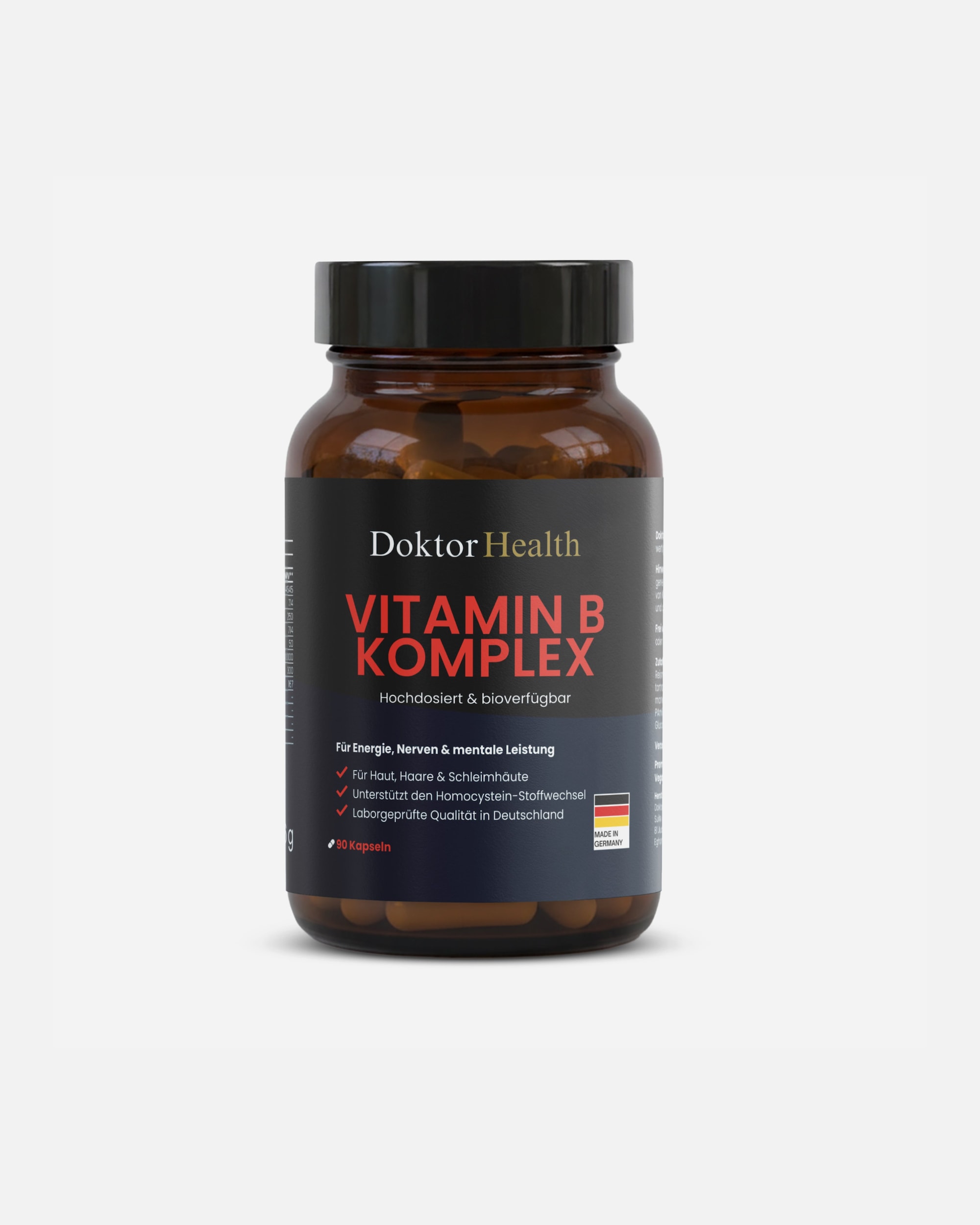 Vitaminkomplex für Unisex Doktor Health Default Brand Line Vitamin B Komplex - Alle 8 B-Vitamine 90 Kapseln