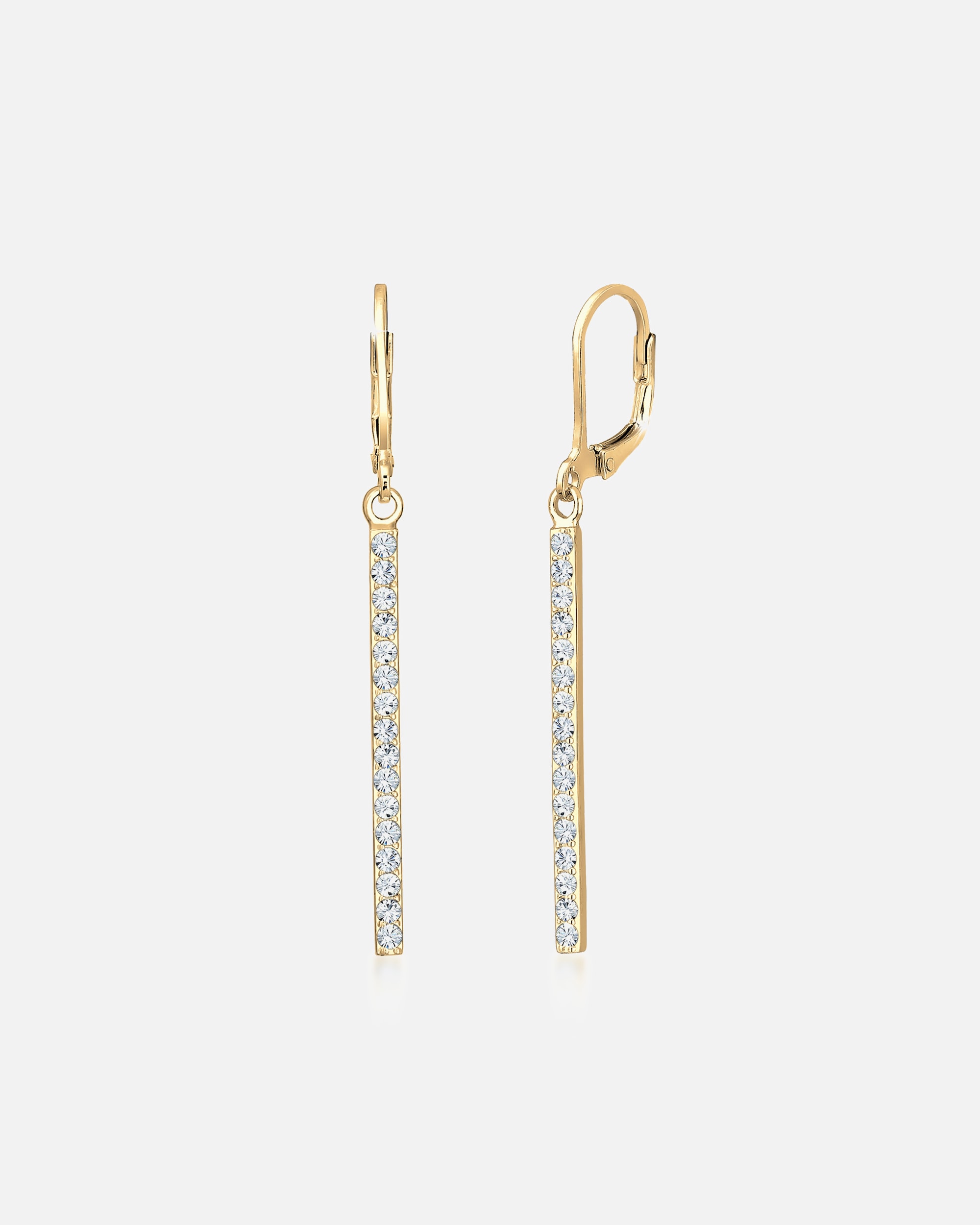 Ohrringe für Weiblich Elli Geo Stab Sparkling 925 Silber, mit Kristallen von Swarovski® goldfarben