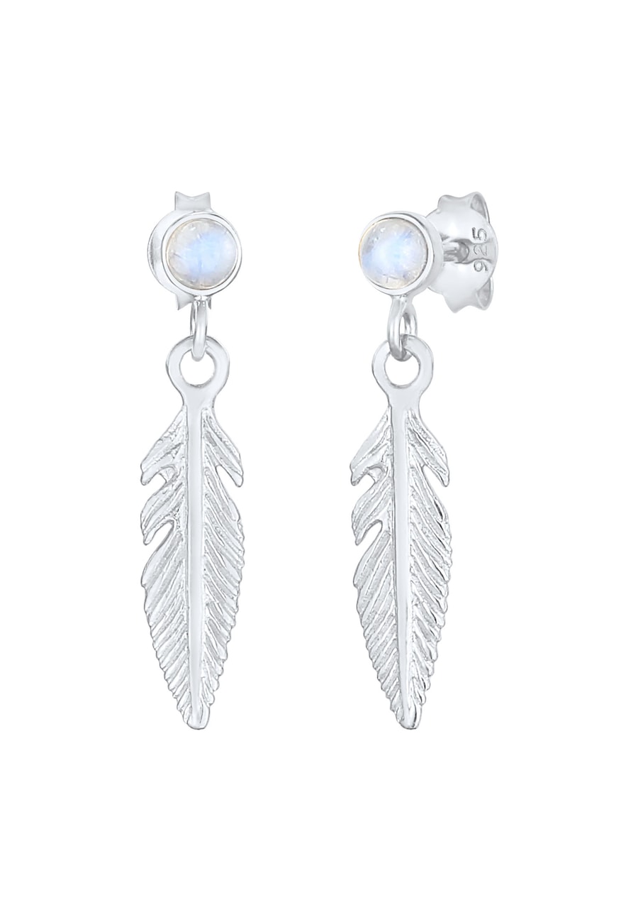 Elli Feder Boho Hippie Mondstein 925 Silber OneSize Damen