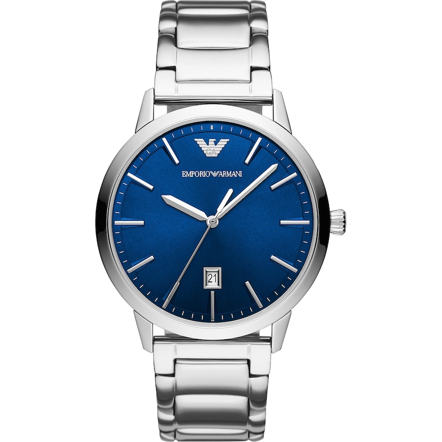Emporio Armani Herrenuhr Edelstahl blau Herren