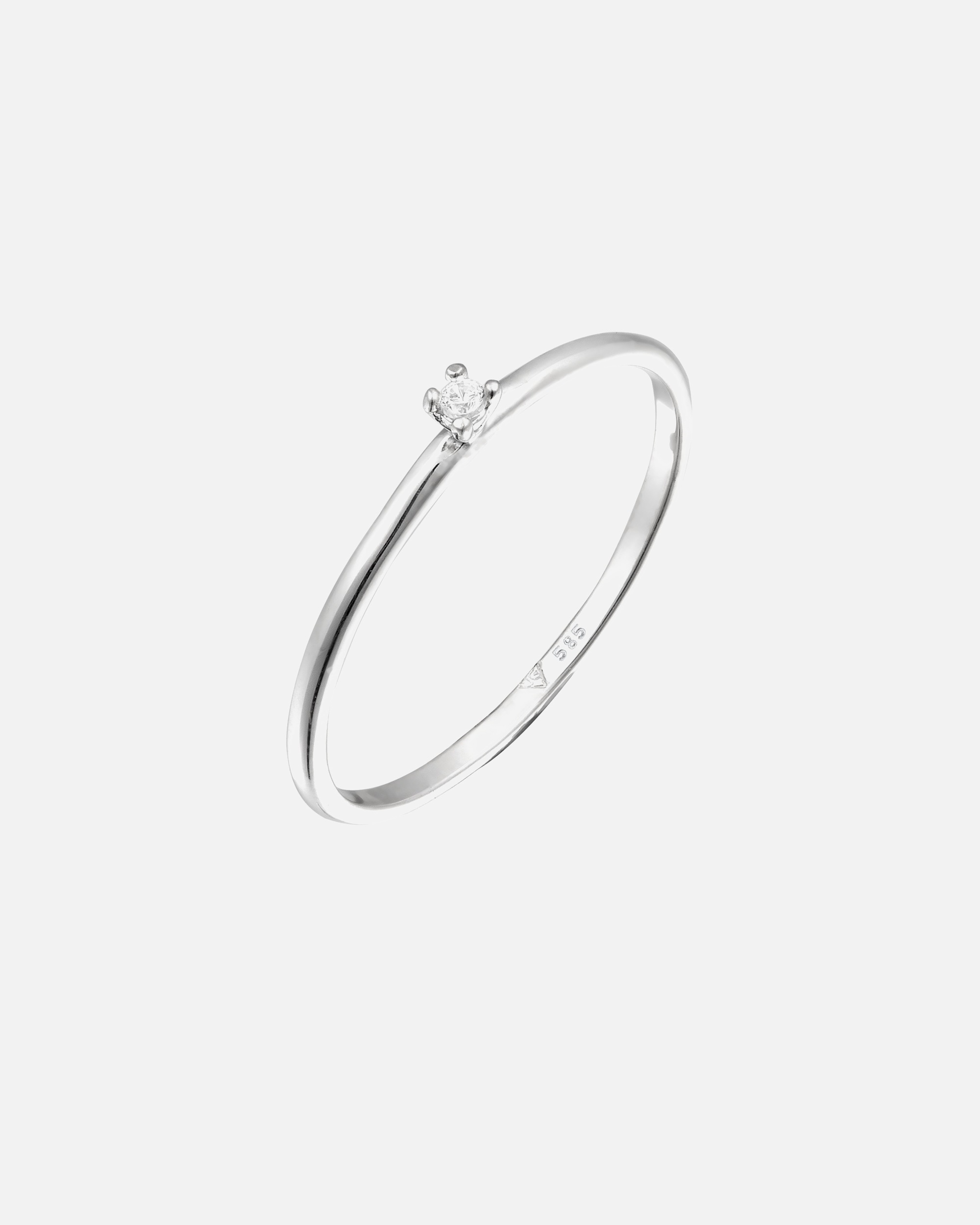 Ring für Weiblich Elli DIAMONDS Verlobung Diamanten Weiß Brillantschliff (0.015 ct) 585 Weißgold 54
