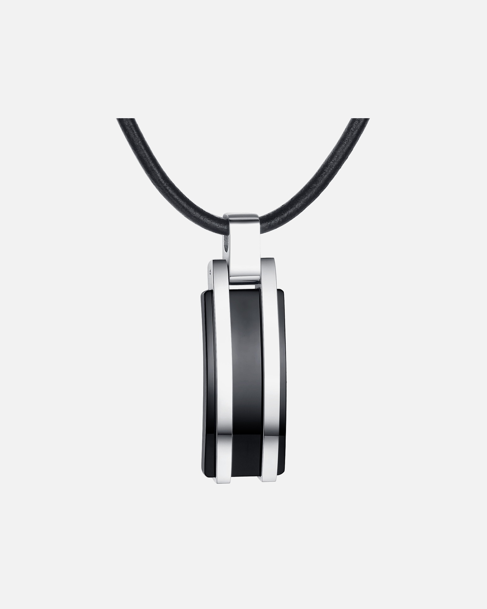 Halskette für Männlich True Rebels Leder-Kette Echtleder in Schwarz 51,0 cm
