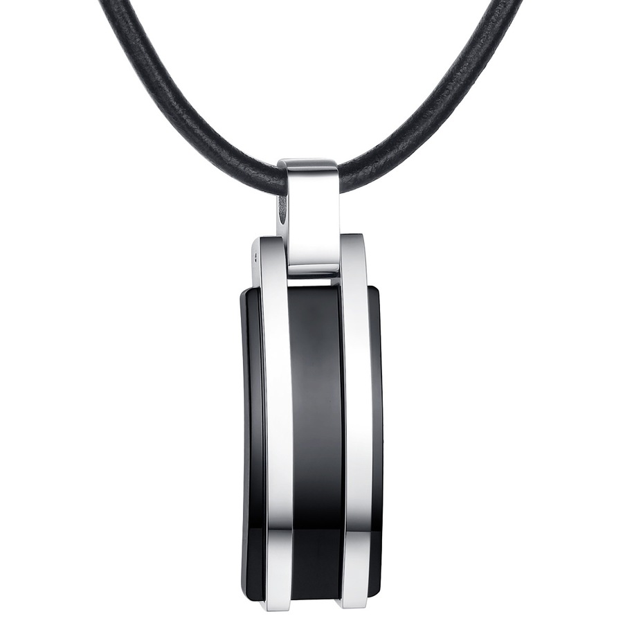 True Rebels Leder-Kette Echtleder in Schwarz 51,0 cm Herren