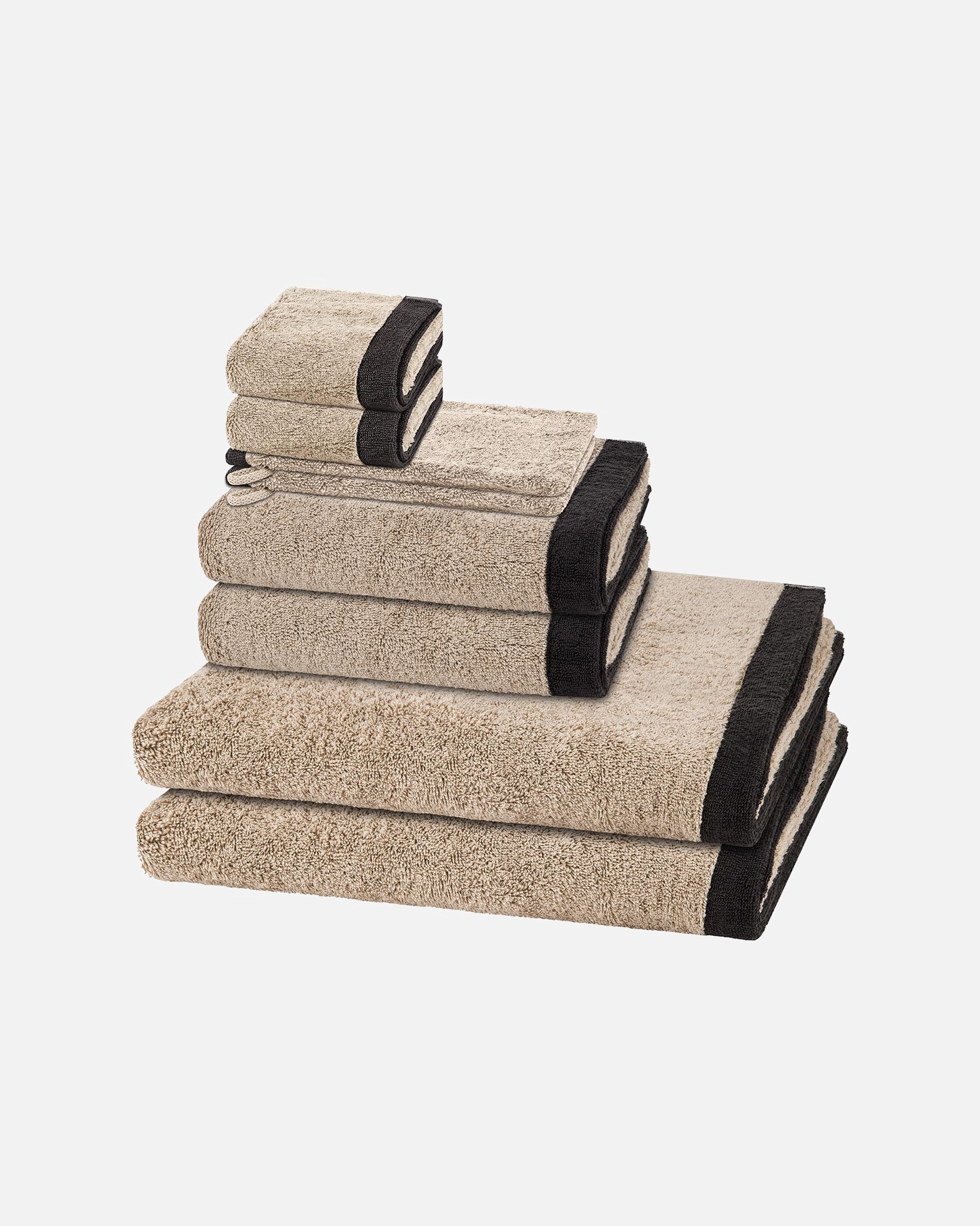Handtuch für Unisex Cawö Handtuch-Set Lifestyle Splash (8-teilig) Leinen / basalt