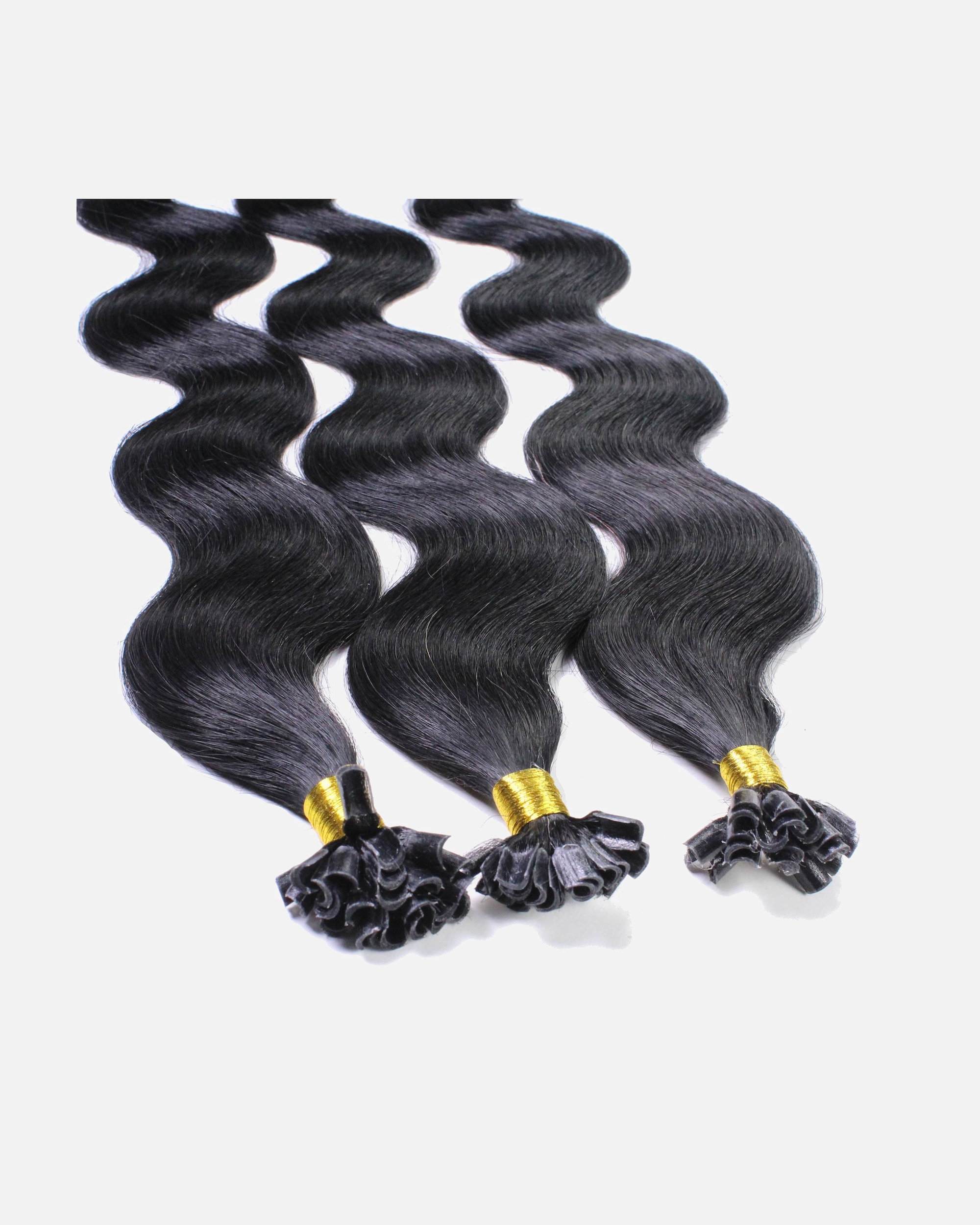 Extensions für Weiblich hair2heart Bonding Extensions Echthaar #2/0 Schwarz 1g 50cm