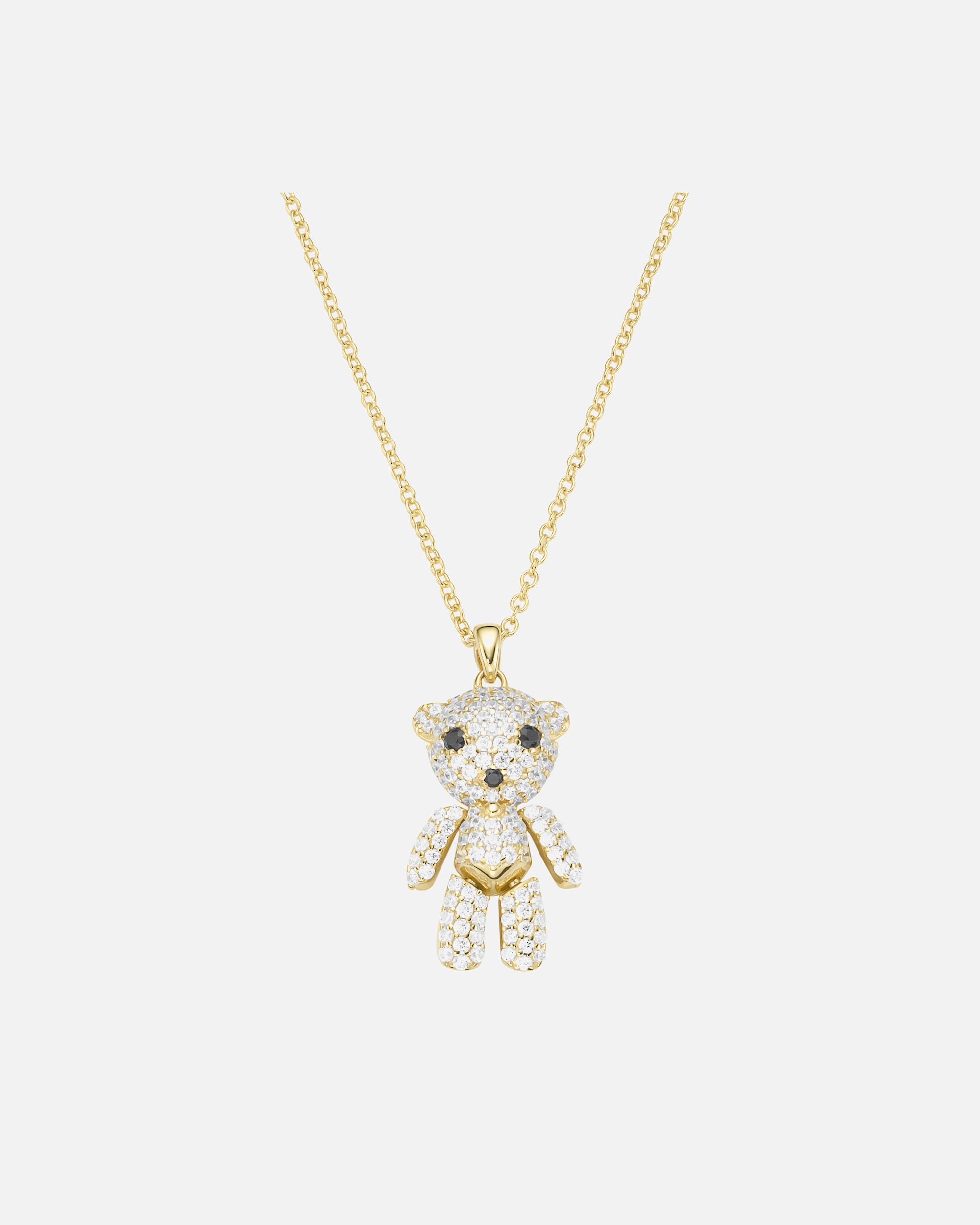 Halskette für Weiblich Giorgio Martello Milano Kette Anhänger Bär mit Zirkonia, Silber 925 Gold