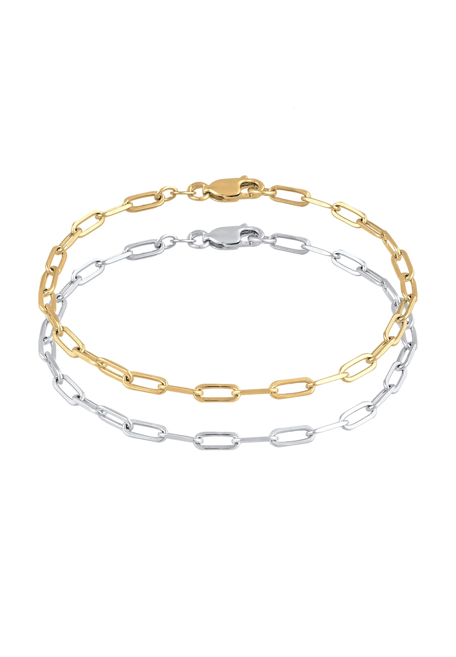 Elli Bicolor Armband Set 925 Sterling Silber vergoldet 18 Damen