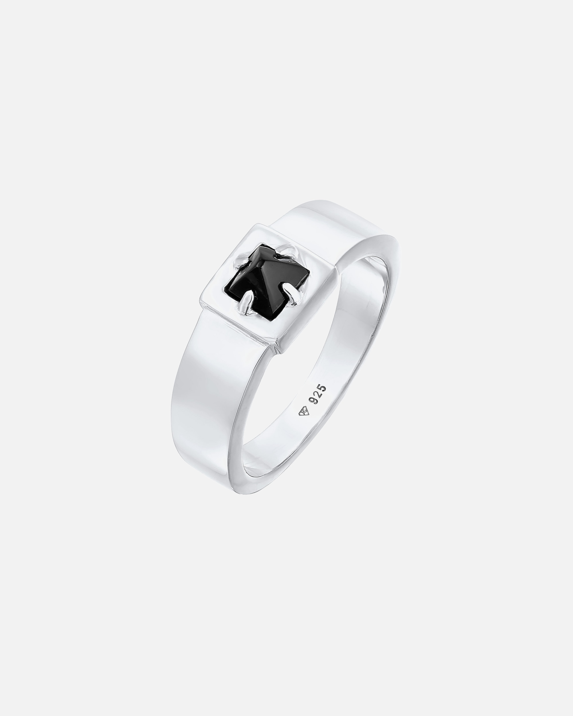 Ring für Männlich KUZZOI Herren Bandring Onyx Pyramide 925 Silber 62