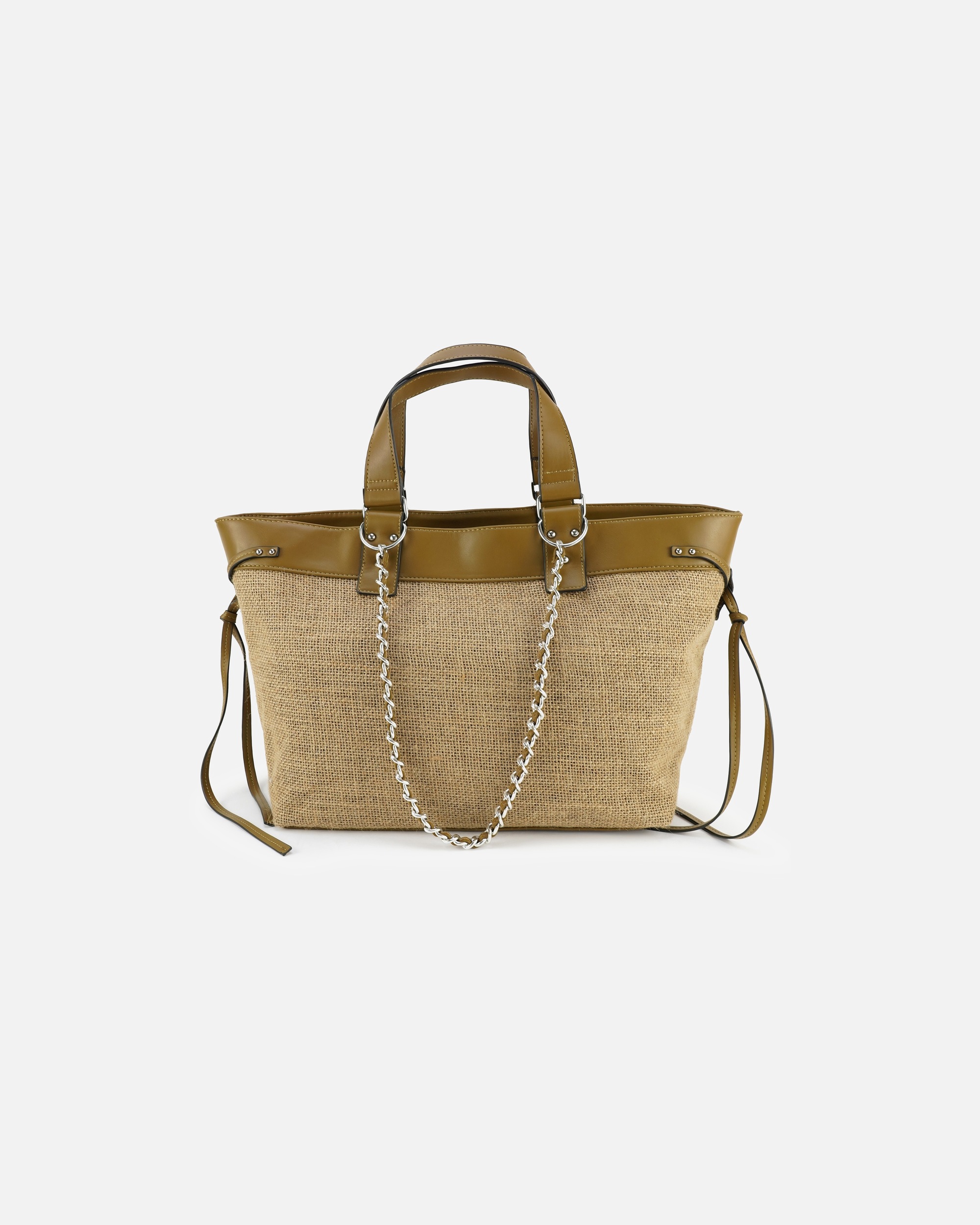 Tasche für Unisex HARPA Shopper SIERRA in Leinenoptik mit Glitzer tuscani olive