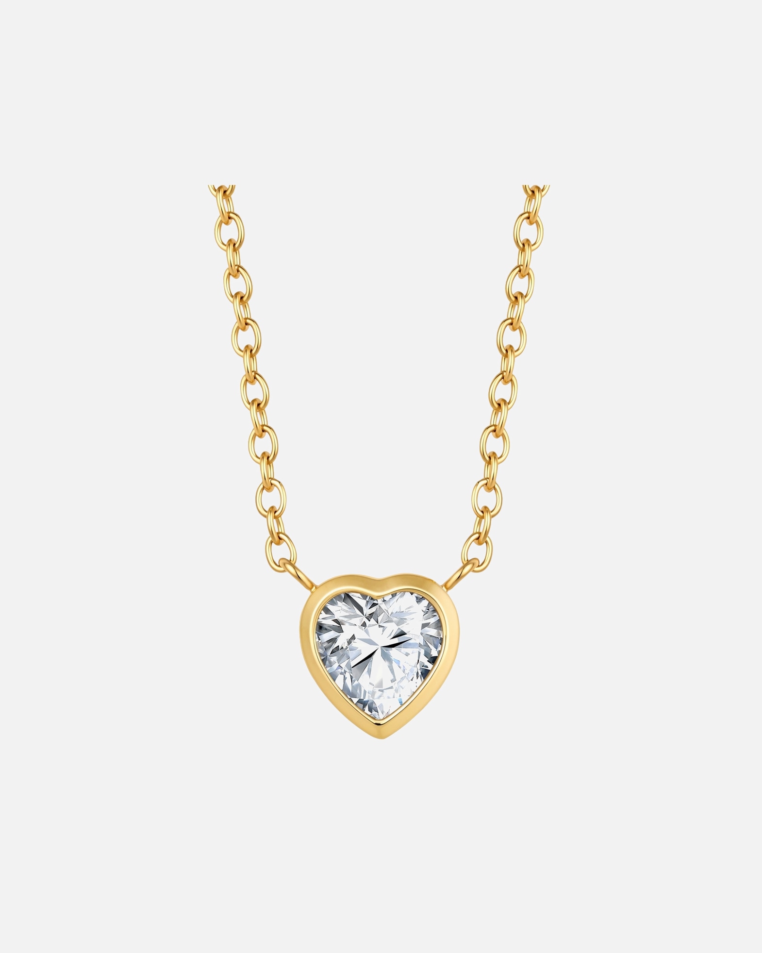 Halskette für Weiblich Glanzstücke München Halskette Herz aus Edelstahl in Gelbgold mit Zirkonia 40,0 cm Basiskette + 5,0 cm Verlängerung
