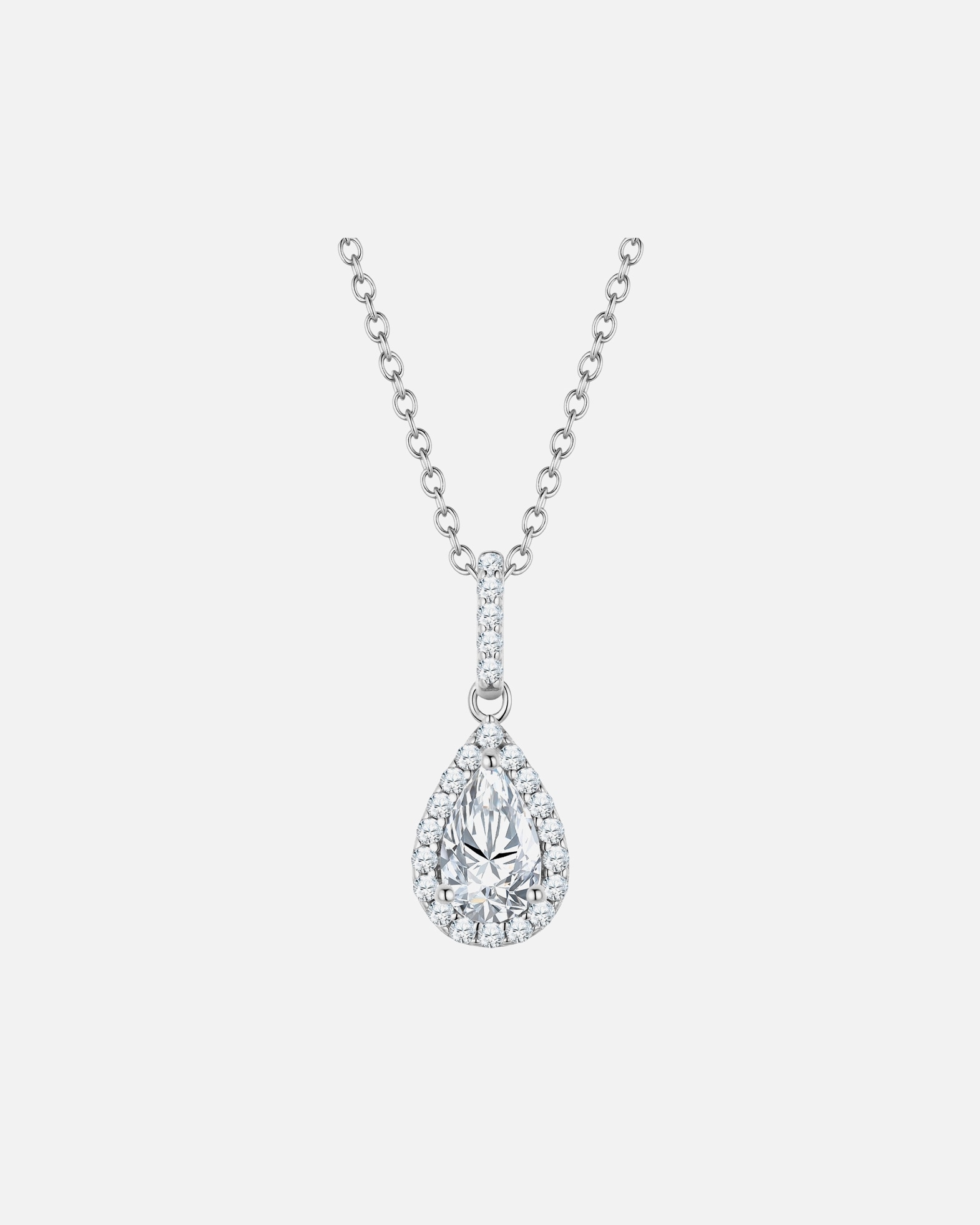 Halskette für Weiblich Glanzstücke München Kette mit Anhänger Sterling Silber Zirkonia weiß 40,0 cm Basiskette + 5,0 cm Verlängerung