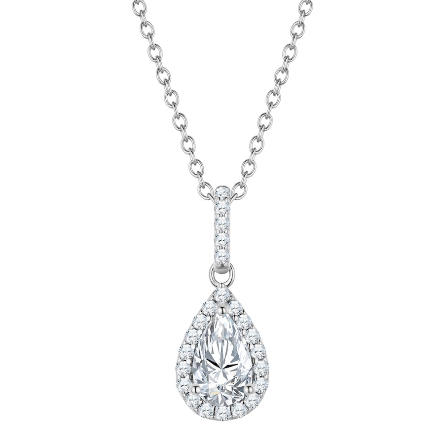 Glanzstücke München Kette mit Anhänger Sterling Silber Zirkonia weiß 40,0 cm Basiskette + 5,0 Verlängerung Damen