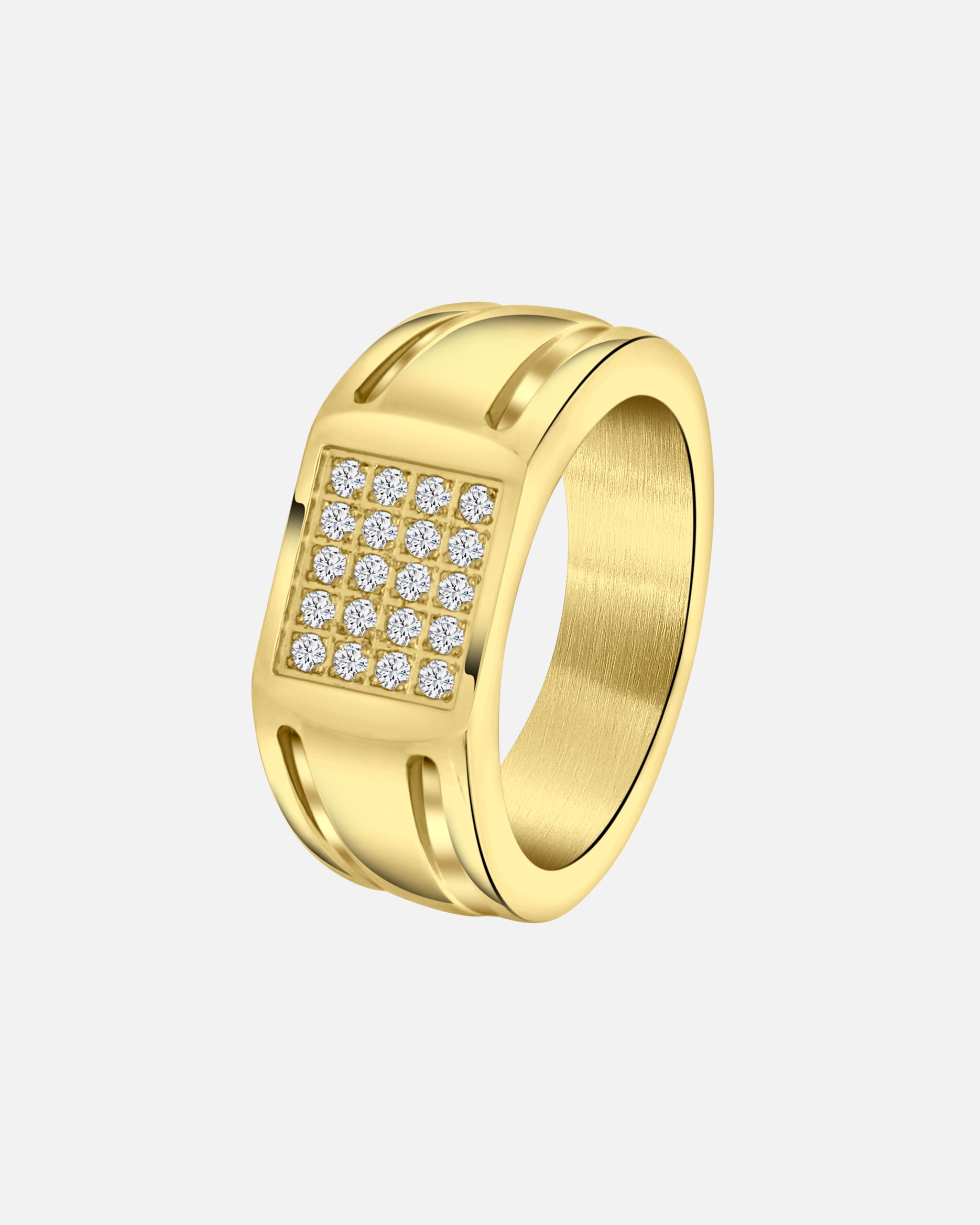 Ring für Männlich Lucardi Ringe Stahl - goldfarbig 66mm