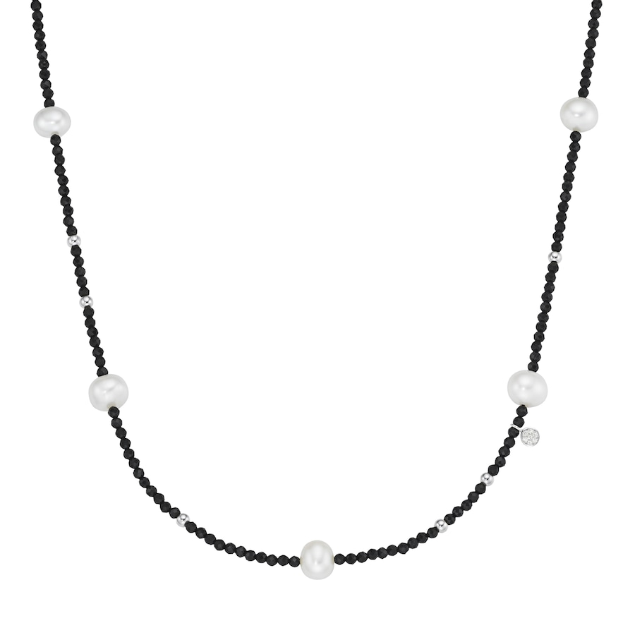 Giorgio Martello Milano Collier mit Süßwasser-Perlen und Ziersteinen, Silber 925