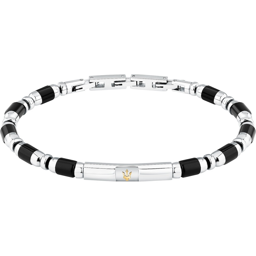 Maserati Armband Edelstahl schwarz, silber Herren
