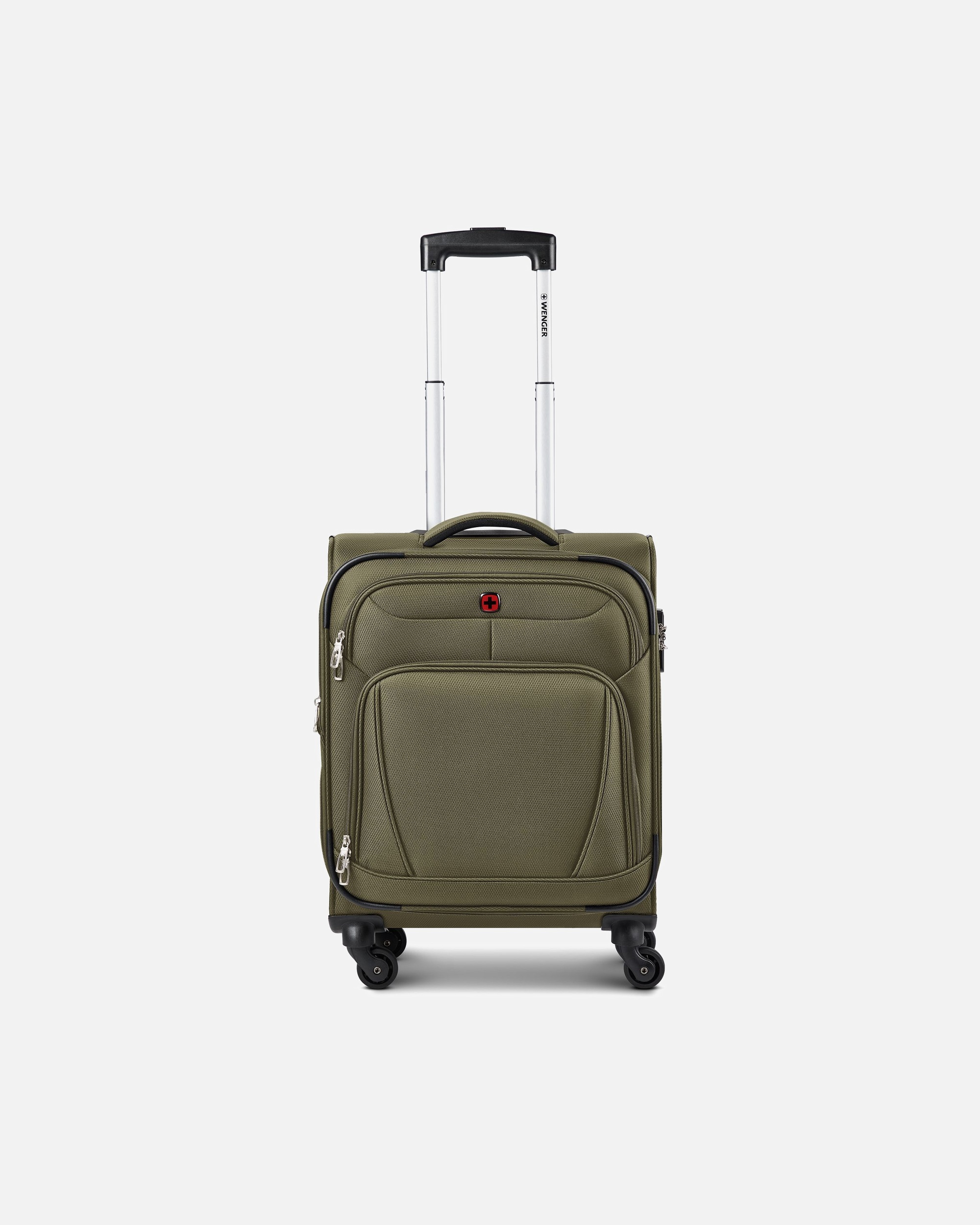 Handgepäckkoffer für Männlich Wenger Beaumont 4 Rollen Kabinentrolley S 54 cm mit Dehnfalte olive