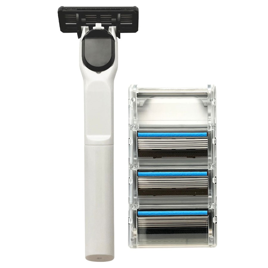 SHAVEMEBABY Set: Designgriff mit 4 Klingen weiß