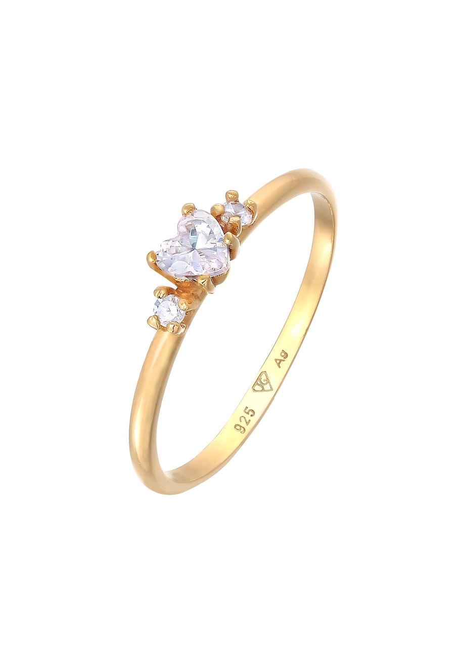 Elli Herz Zirkonia Liebe Verlobung 925 Silber 52 Damen