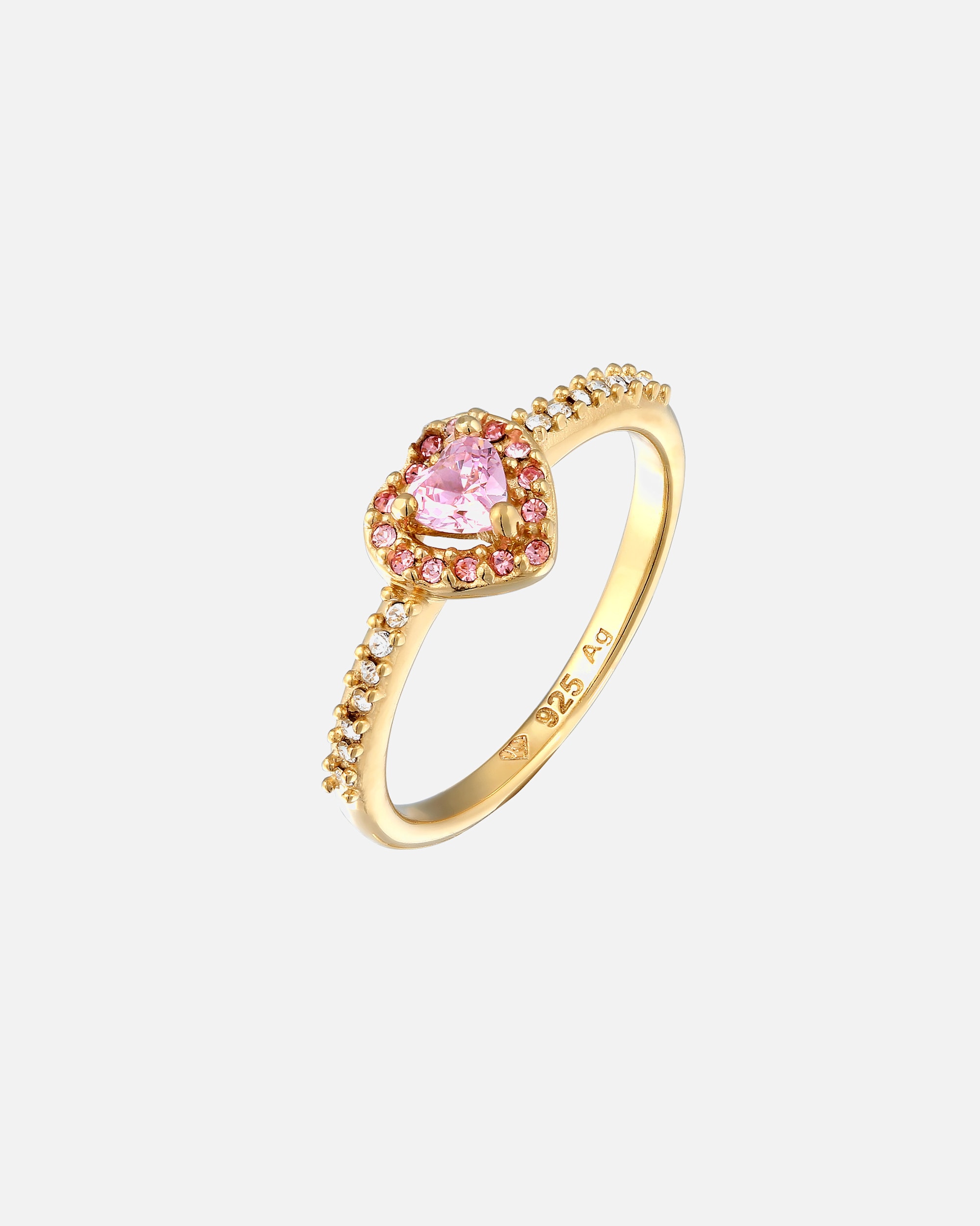 Ring für Weiblich Elli Herz Zirkonia Weiß 925 Sterling Silber 54