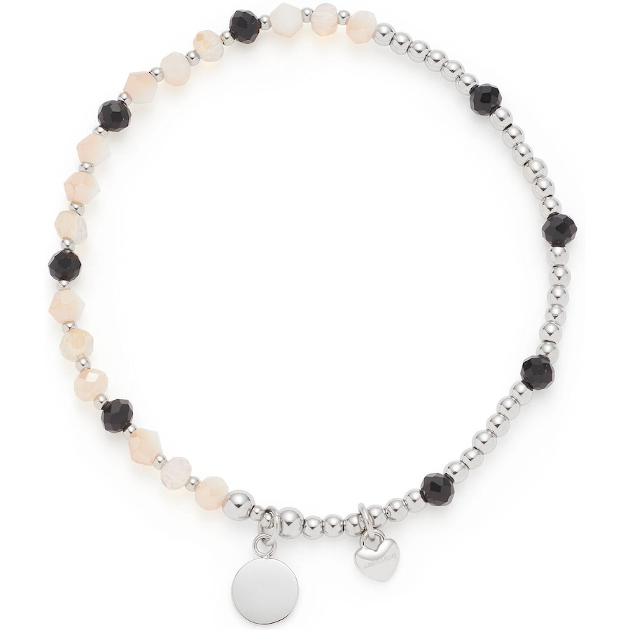 Leonardo Armband Edelstahl schwarz, silber, weiß Damen