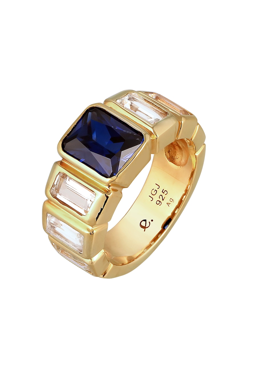 Elli PREMIUM Topas laborgezüchteter Saphir Dunkelblau 925 Sterling Silber 58 Damen