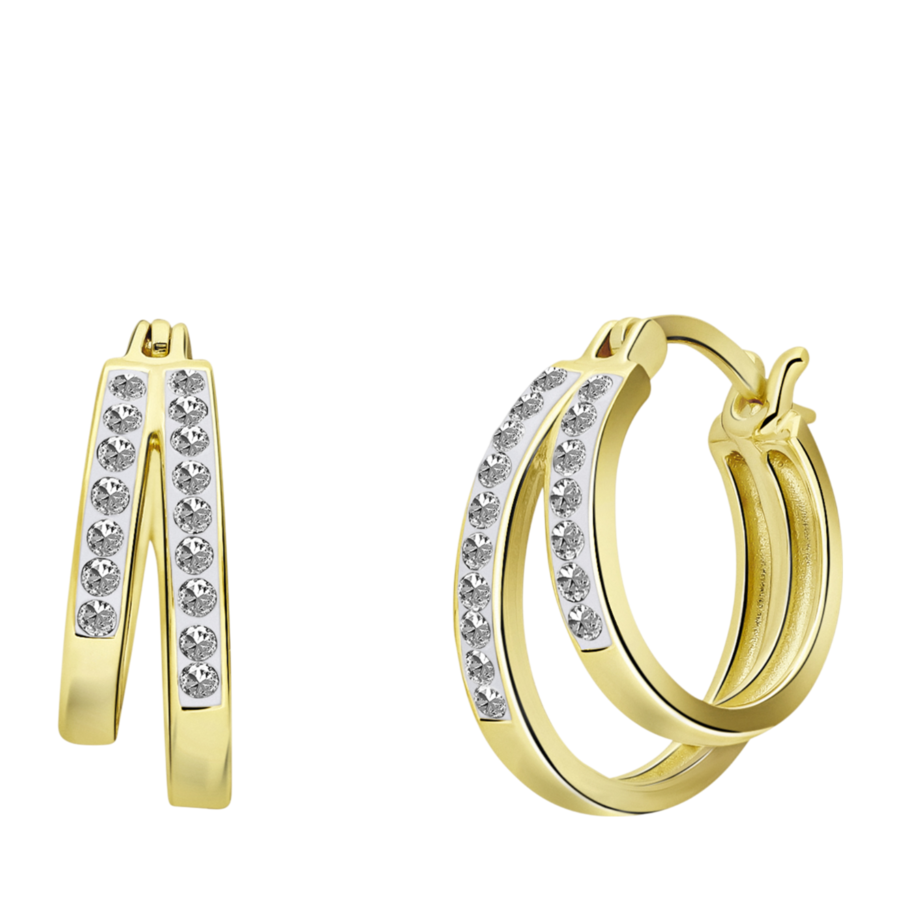 Lucardi Ohrringe 925 Silber Gold Damen