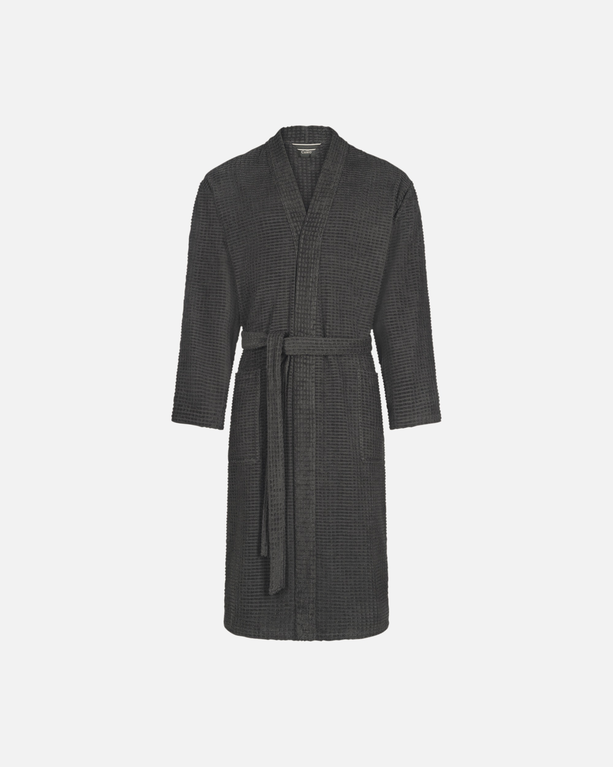 Bademantel für Unisex Cawö Cawö Bademäntel Herren Kimono PURE Elements 6526 basalt - 740 M