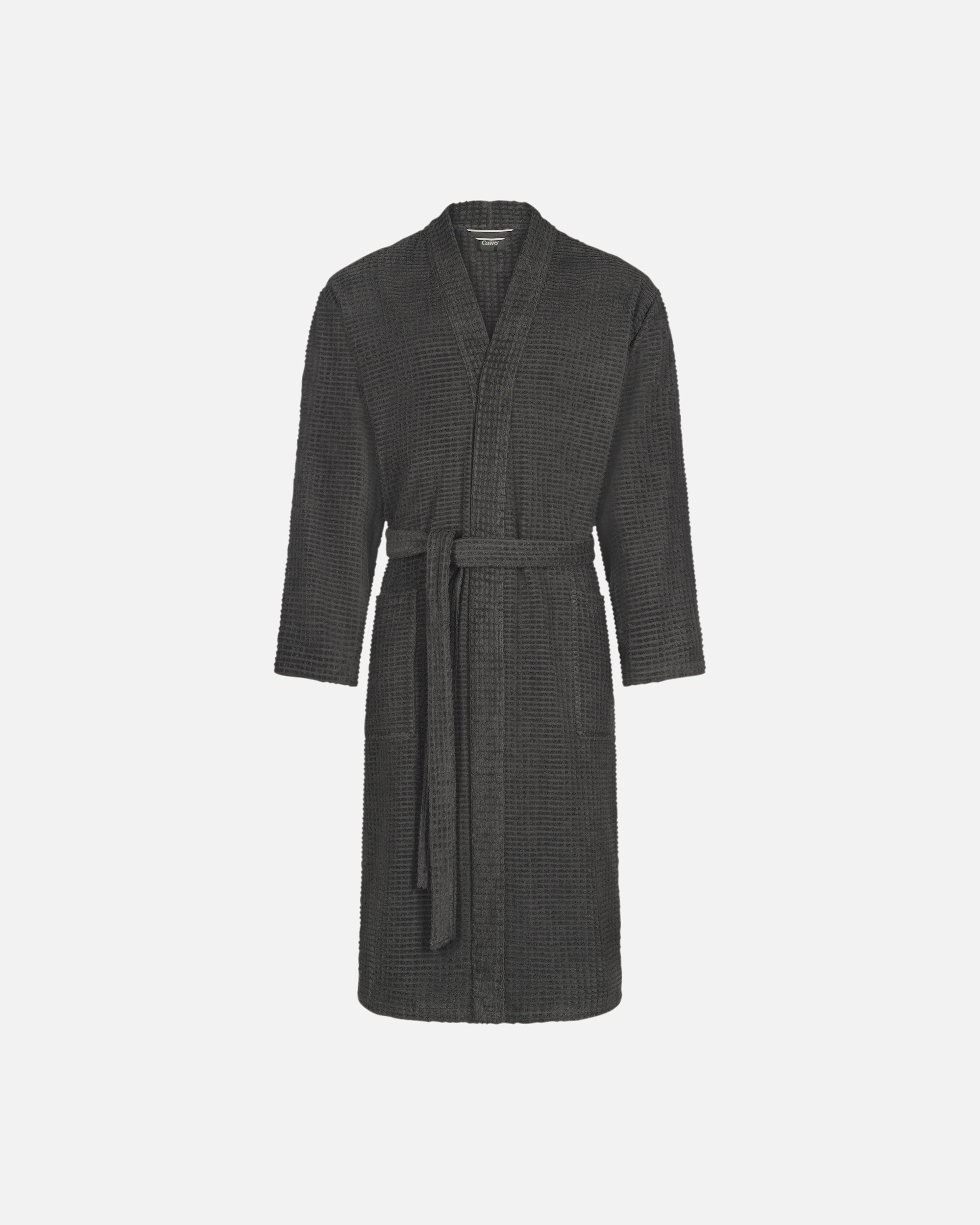 Bademantel für Unisex Cawö Cawö Bademäntel Herren Kimono PURE Elements 6526 basalt - 740 XL