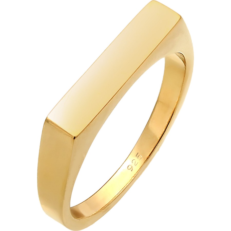 Elli Siegelring Pinky Ring Eckig Geo Design 925 Silber 56 Damen